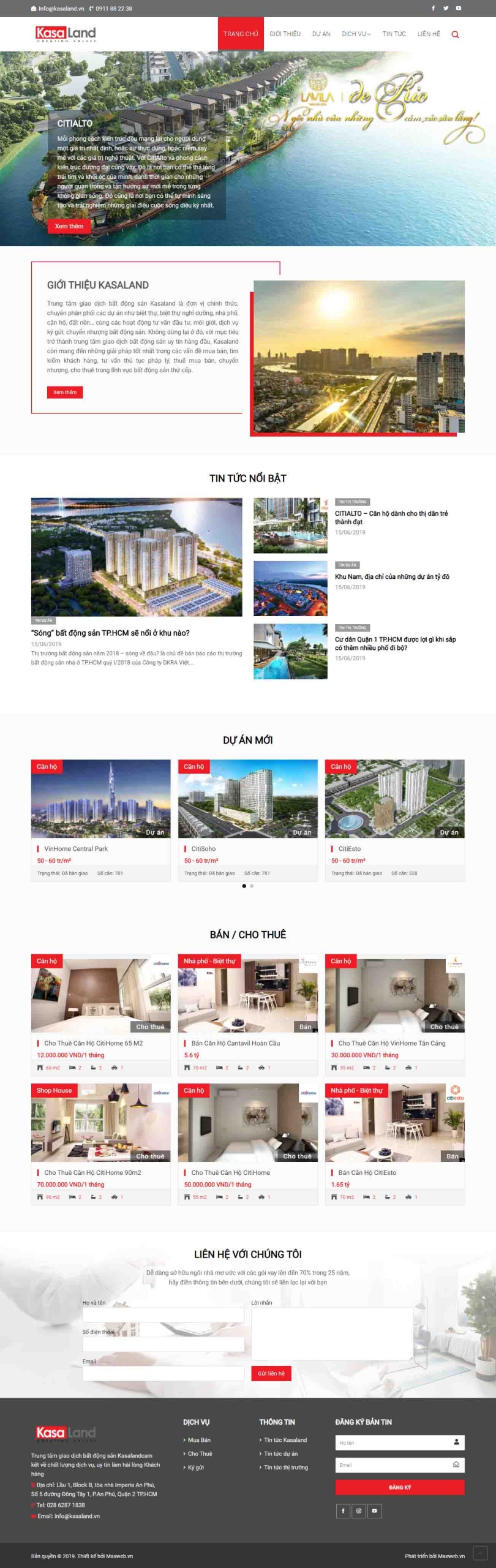 Mẫu giao diện thiết kế website bất động sản đẹp BDS85