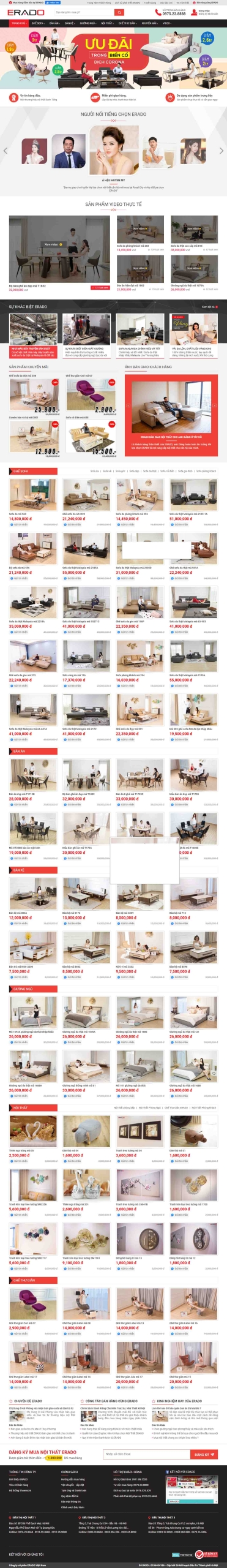 Mẫu giao diện thiết kế website bán hàng nội thất