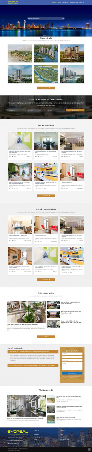 Mẫu giao diện thiết kế website mua bán nhà đất