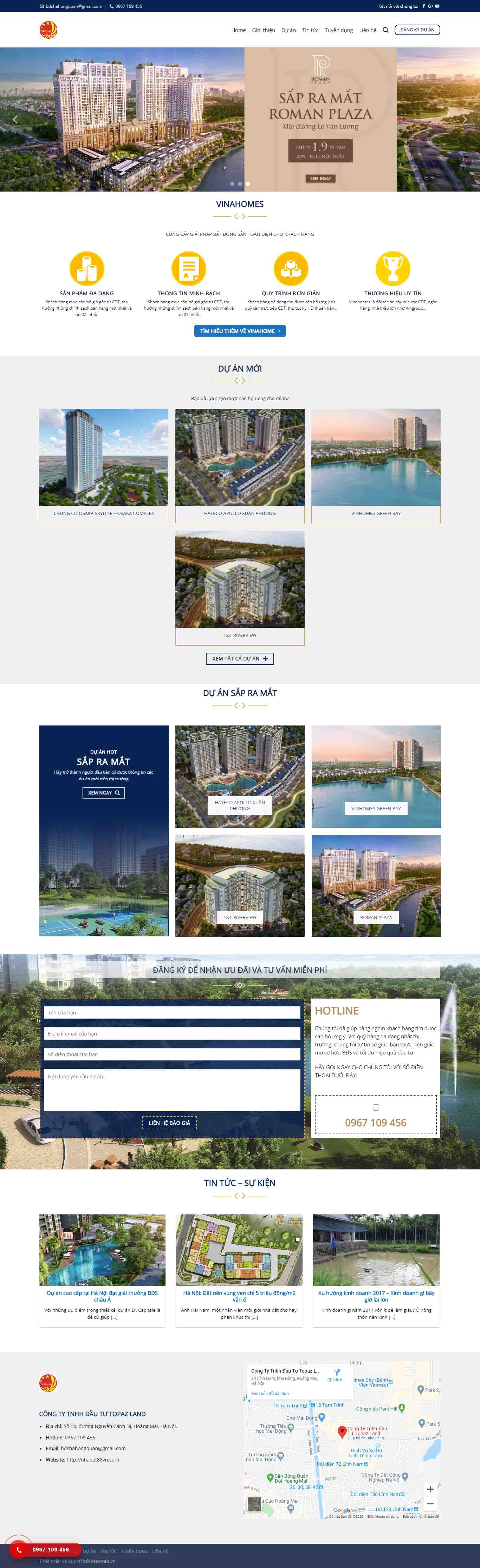 Mẫu giao diện thiết kế website landing page nhà đất