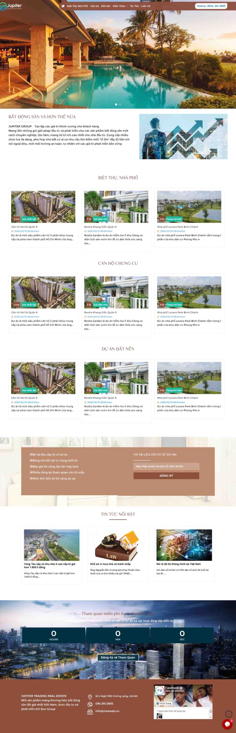 Mẫu giao diện thiết kế web bất động sản