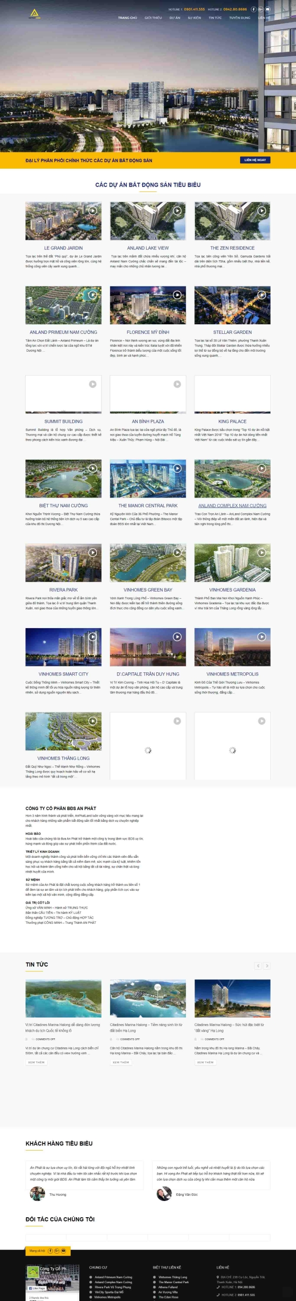 Mẫu giao diện thiết kế website bất động sản đẹp
