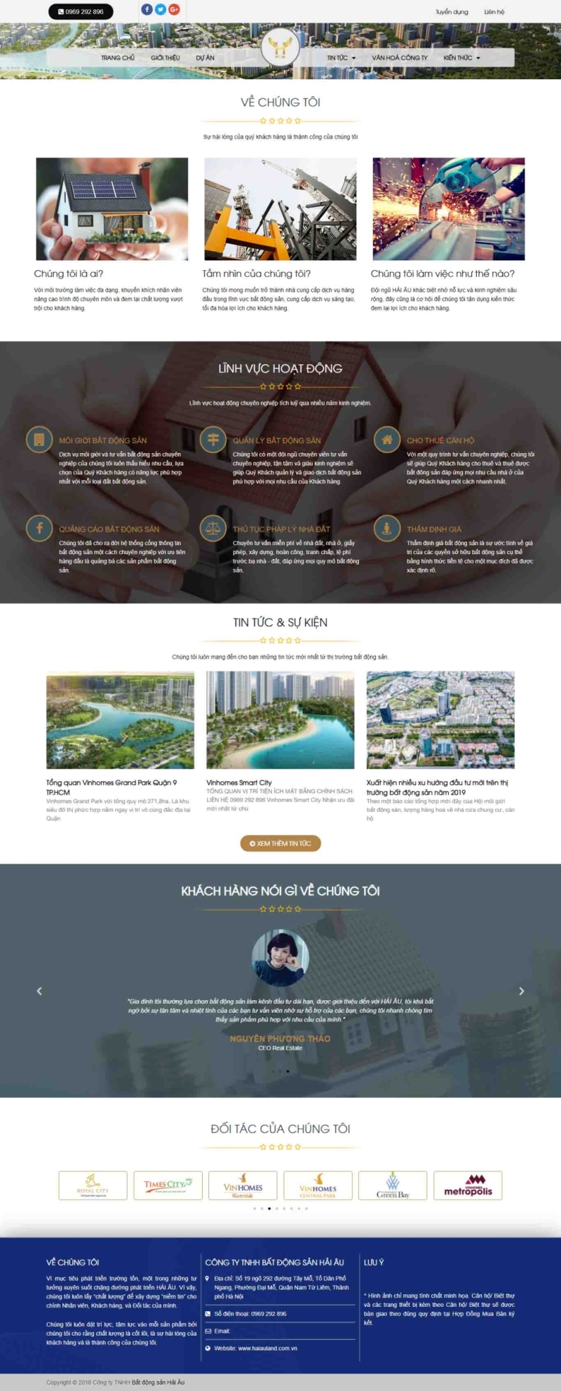 Mẫu giao diện thiết kế web bất động sản nhiều dự án