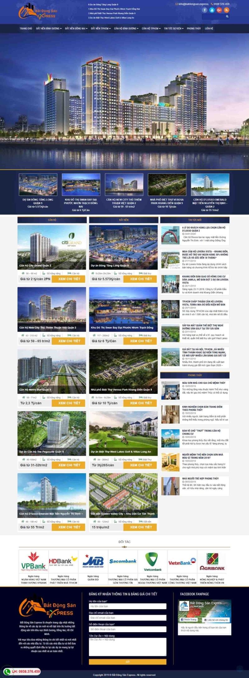Mẫu giao diện thiết kế web landing page bất động sản