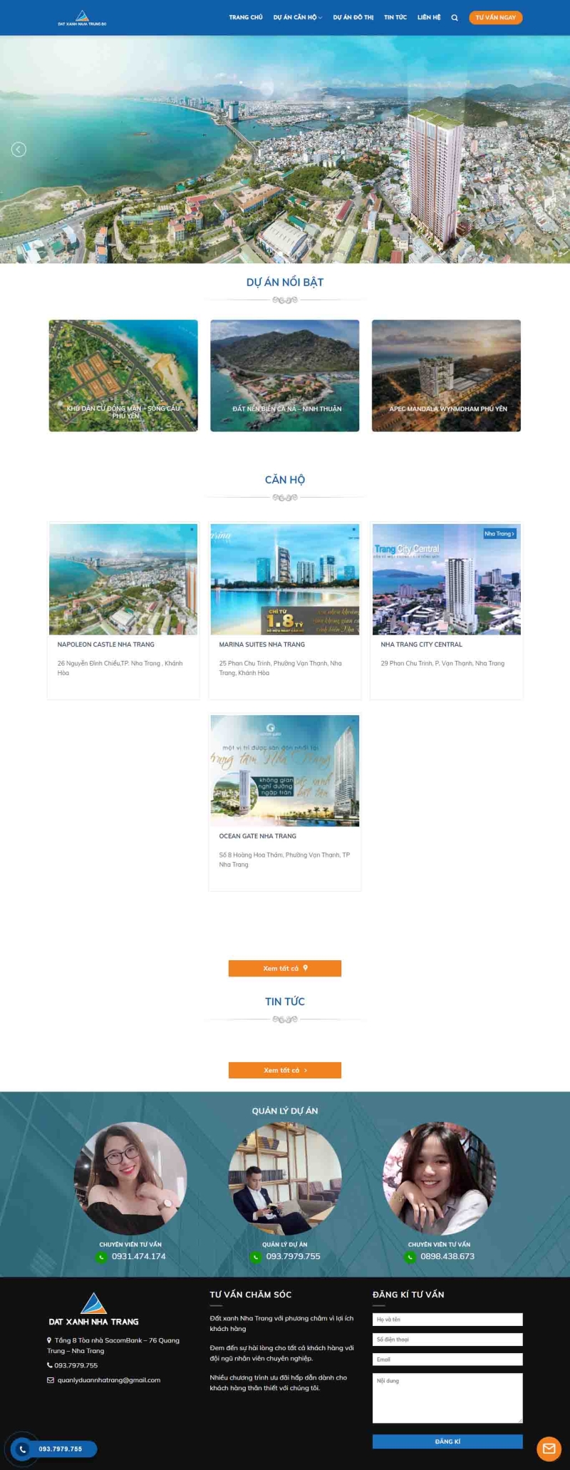 Mẫu giao diện thiết kế website bất động sản