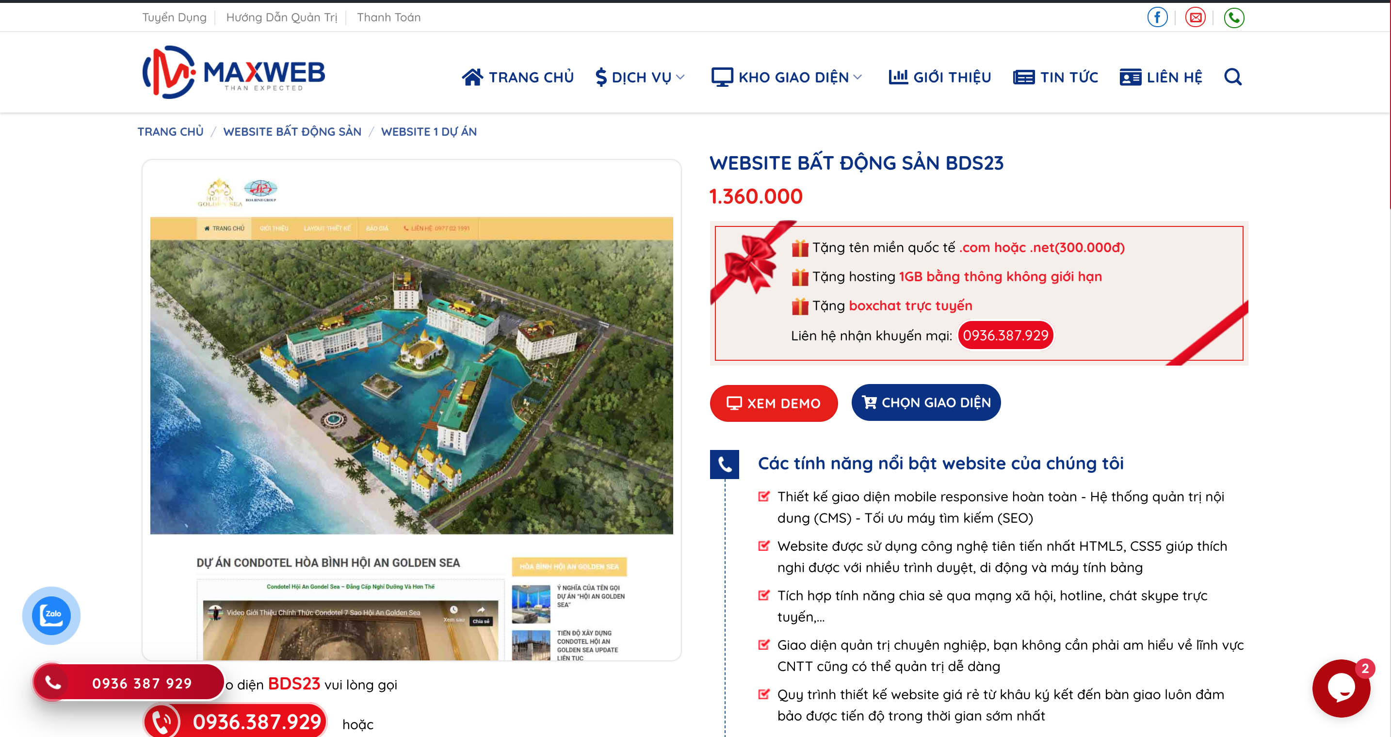 lập website bất động sản