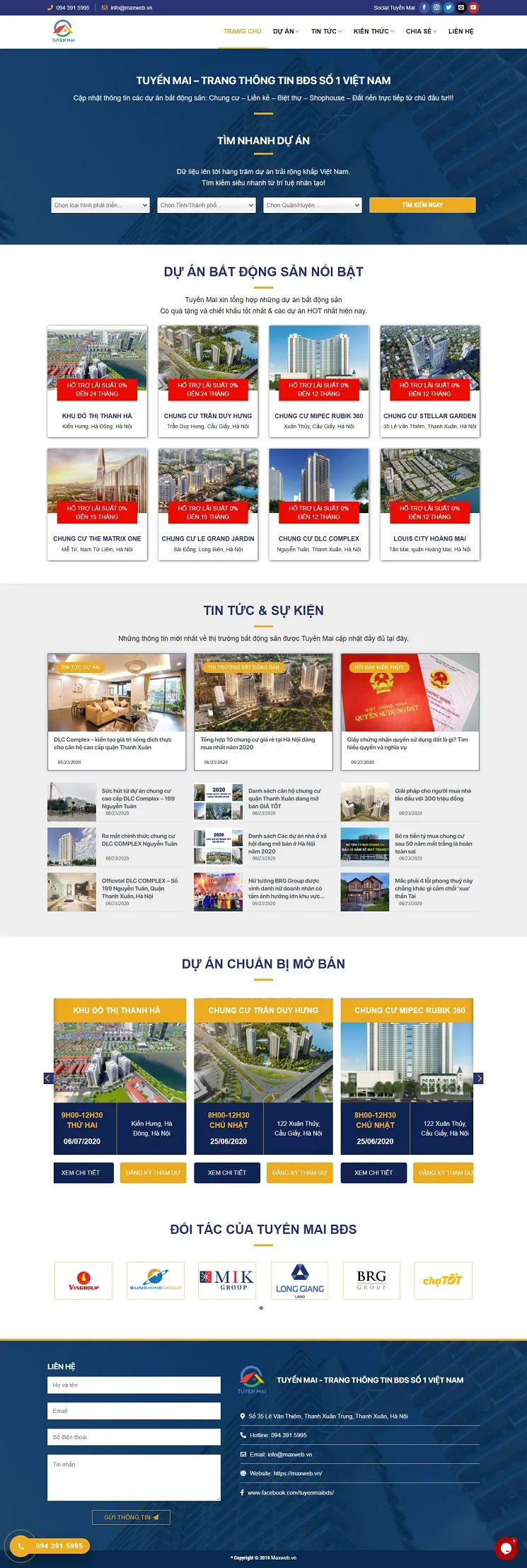 Mẫu giao diện Website bất động sản BDS140