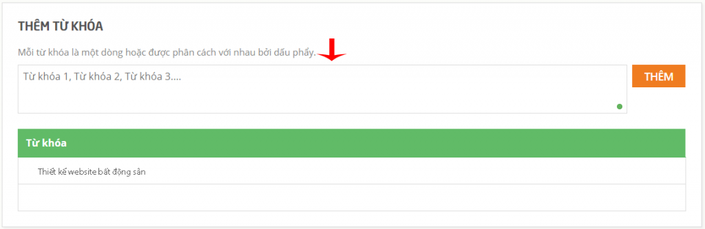 Bước 6: Thêm từ khóa