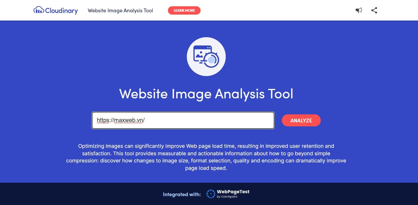 Image Analysis Tool (Cloudinary)