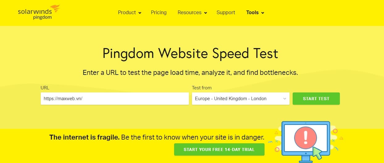 Pingdom Website Speed Test