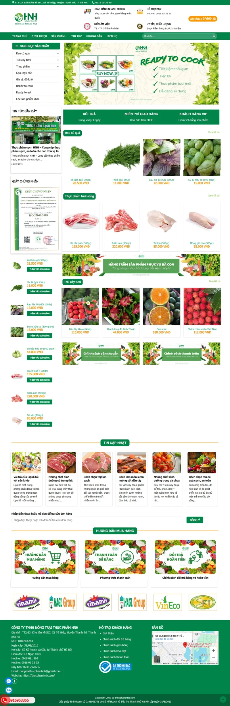 Website thực phẩm TP002