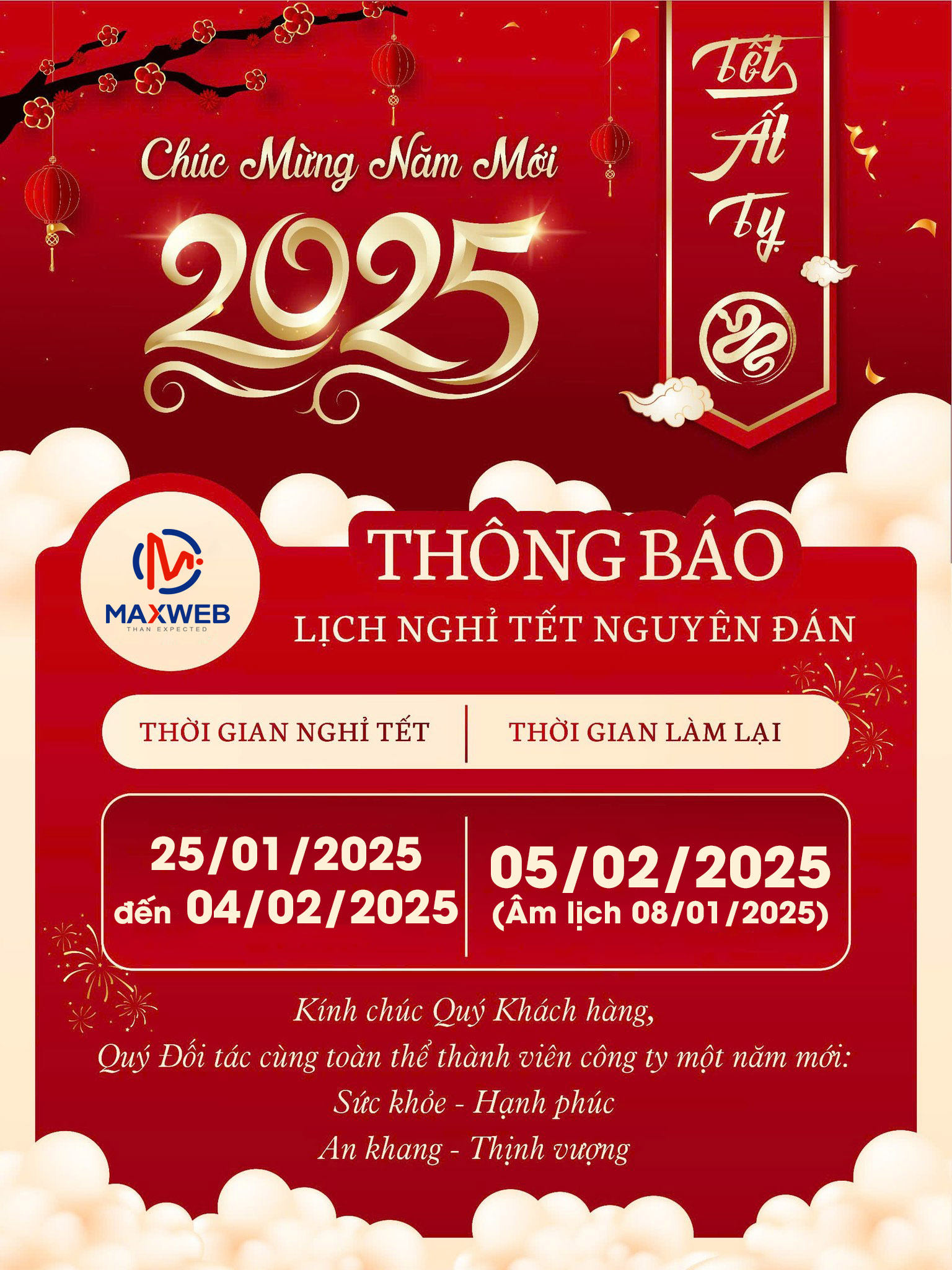 Thông báo lịch nghỉ tết nguyên đán 2025