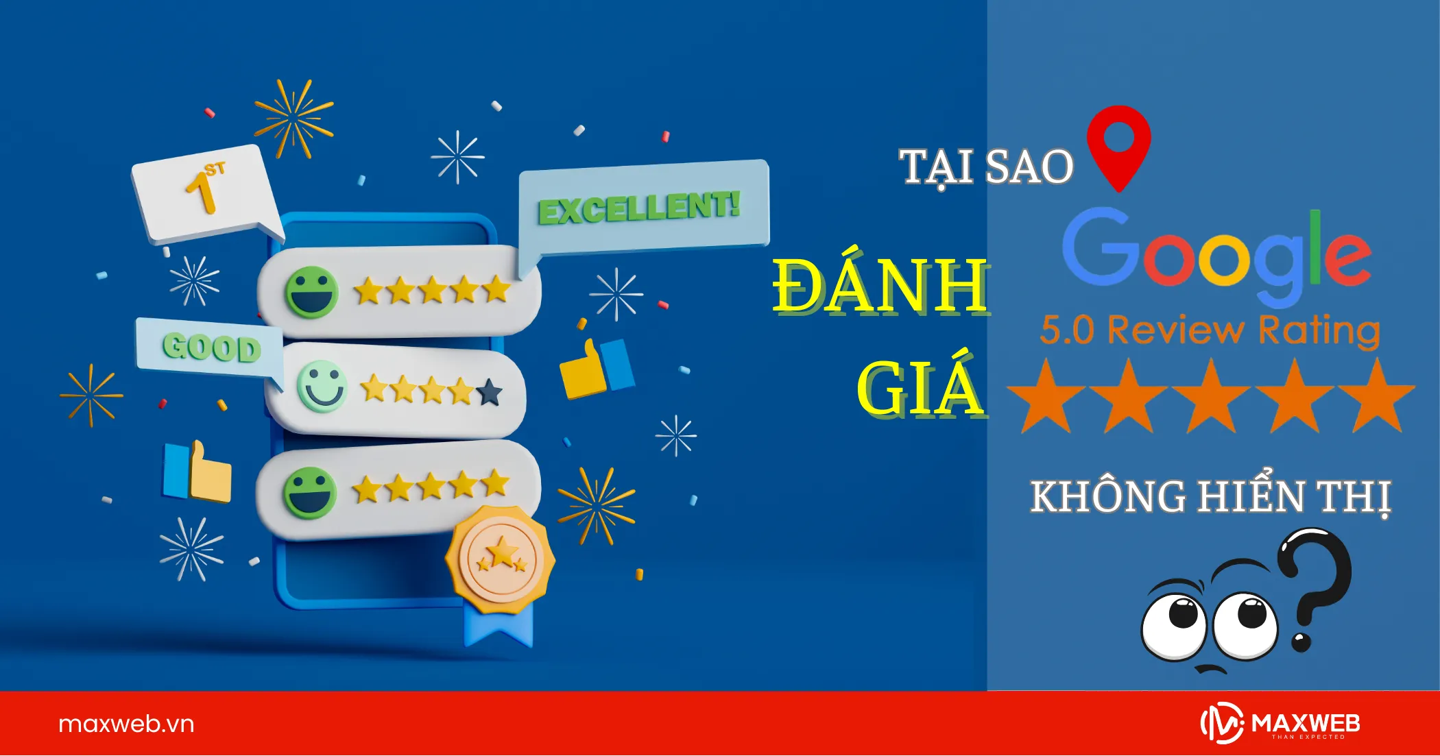 Đánh giá Google không hiển thị do đâu?