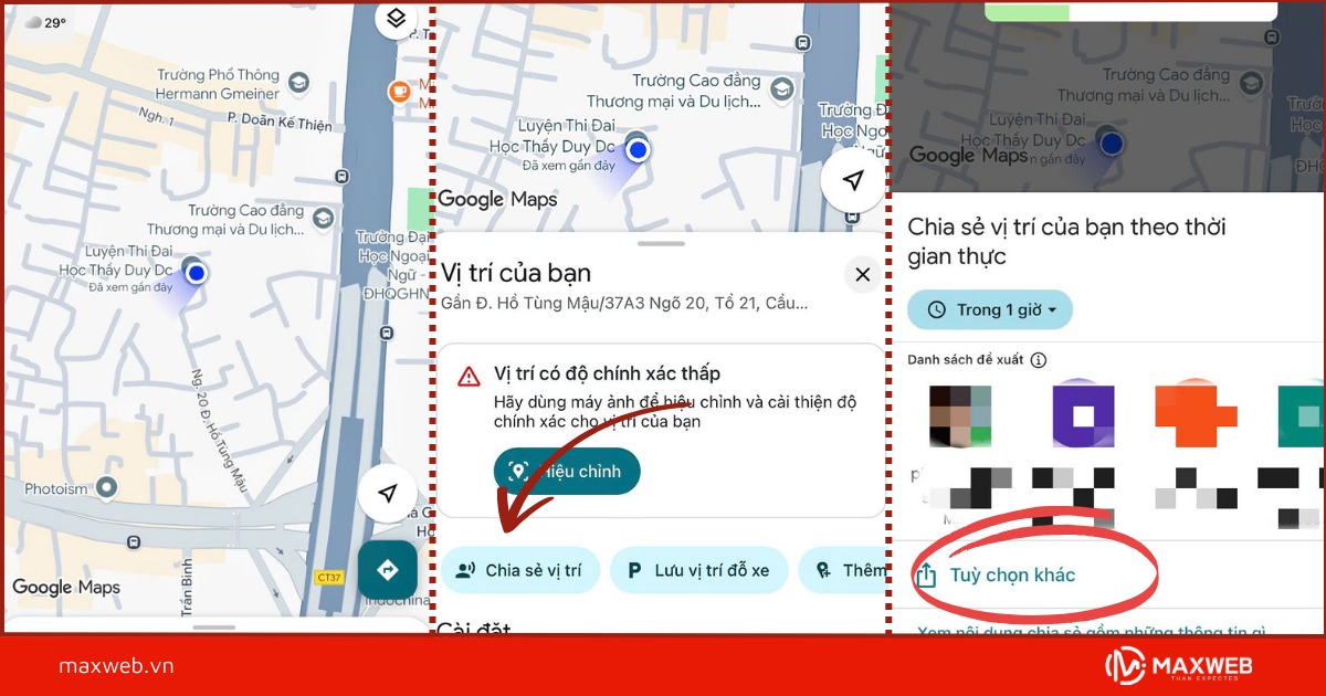 Chia sẻ vị trí hiện tại trên Google map qua điện thoại 