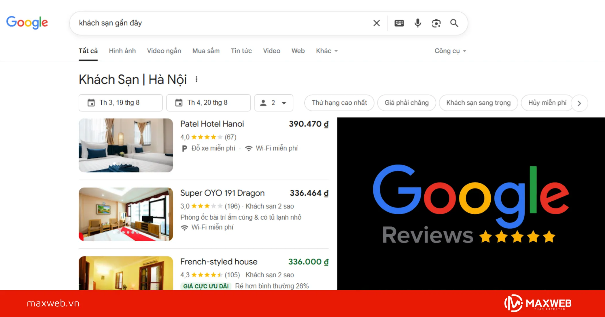 Dịch vụ đánh giá Google Maps - Mẹo tăng uy tín cho khách sạn