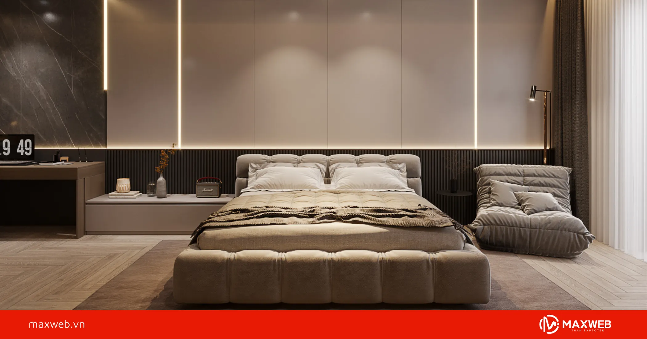 Mẫu decor phòng ngủ khách sạn phong cách hiện đại