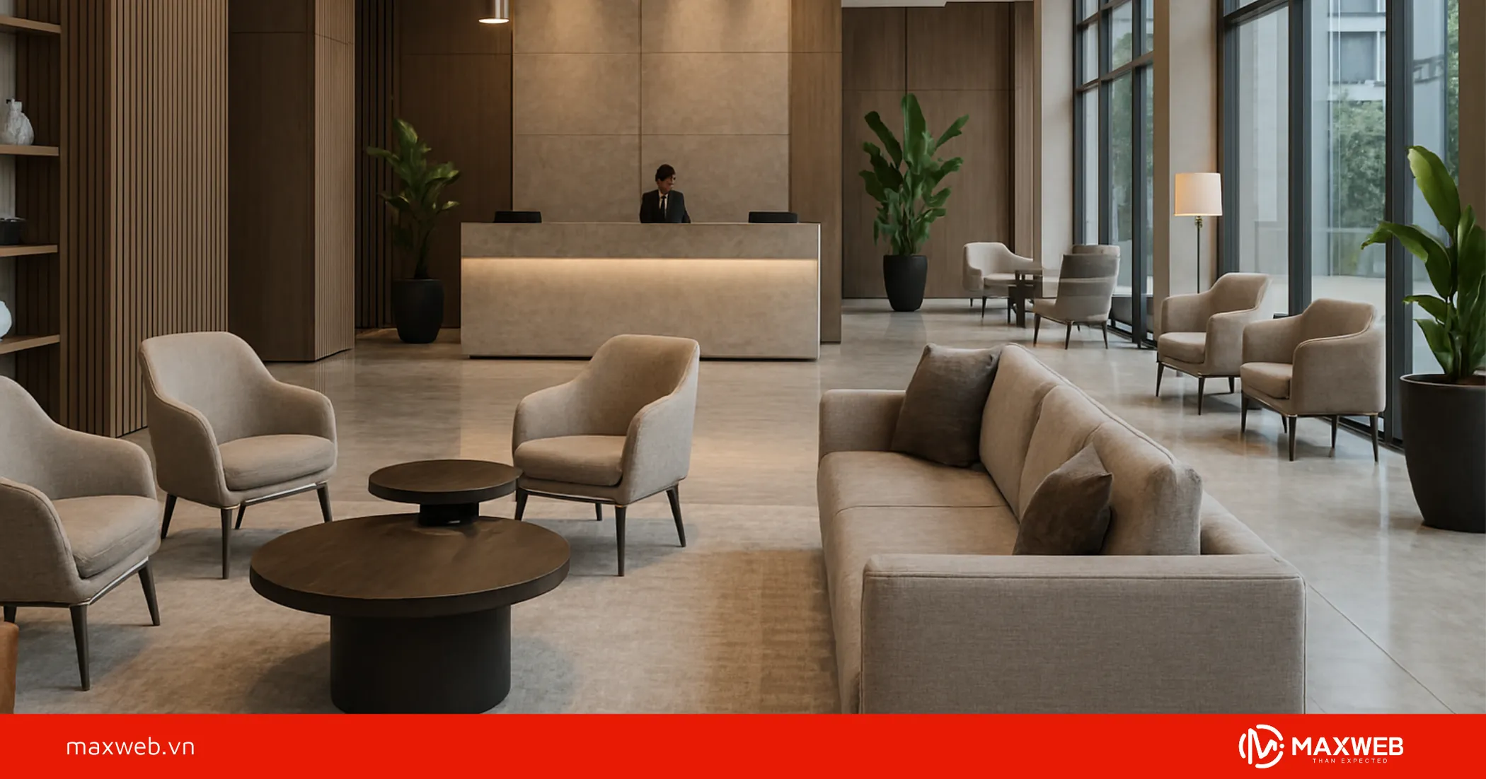 Trang trí sảnh khách sạn phong cách hiện đại