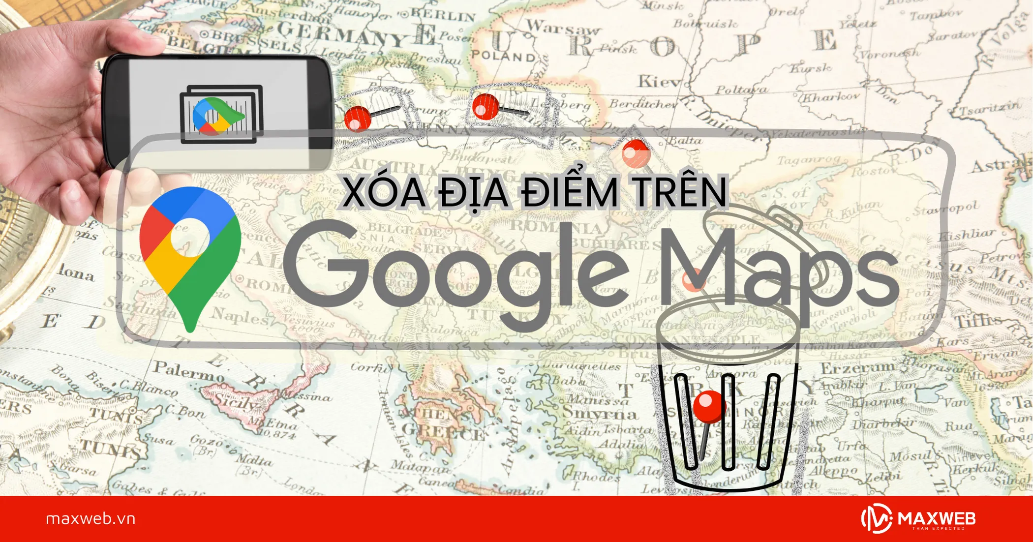 Xóa địa điểm trên Google map