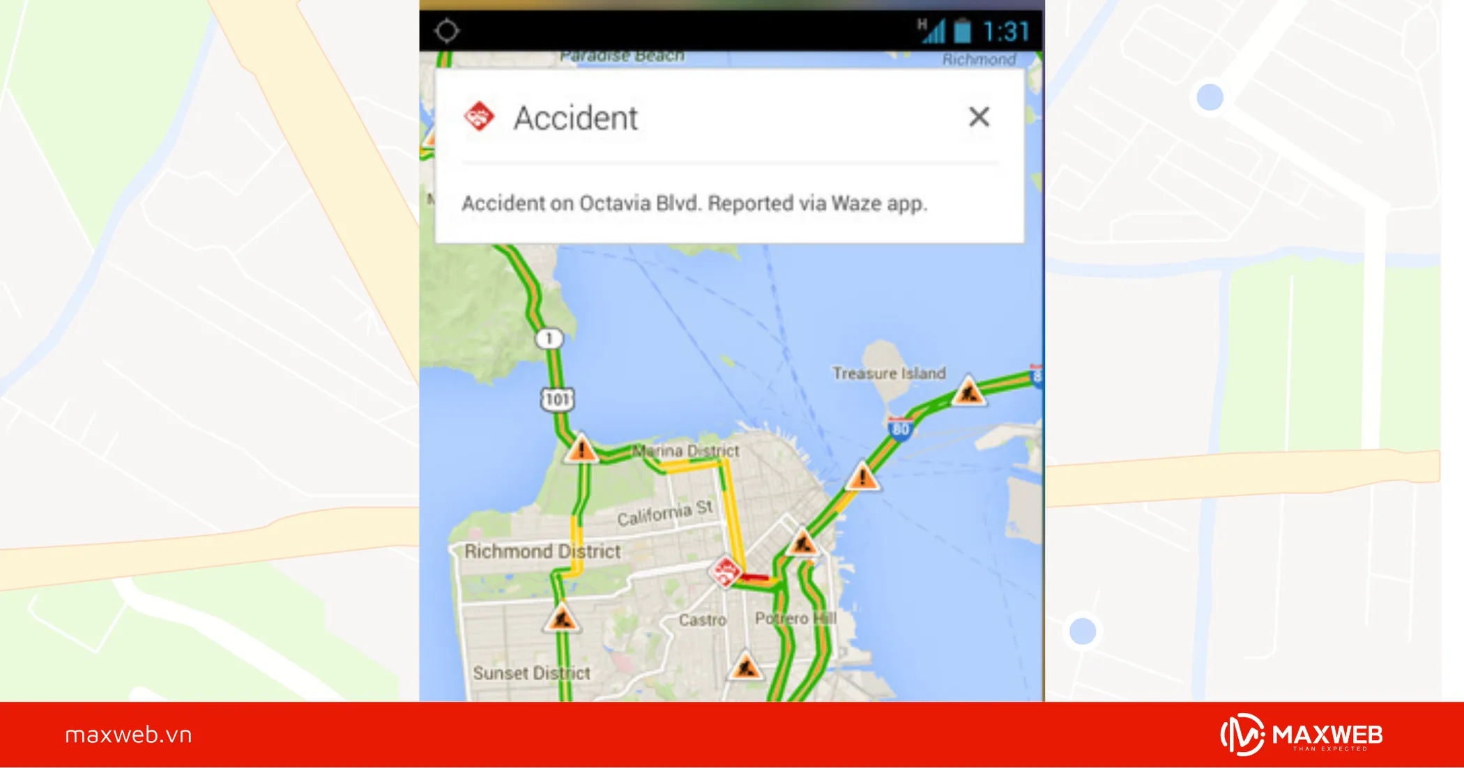 Báo cáo tai nạn trên google map