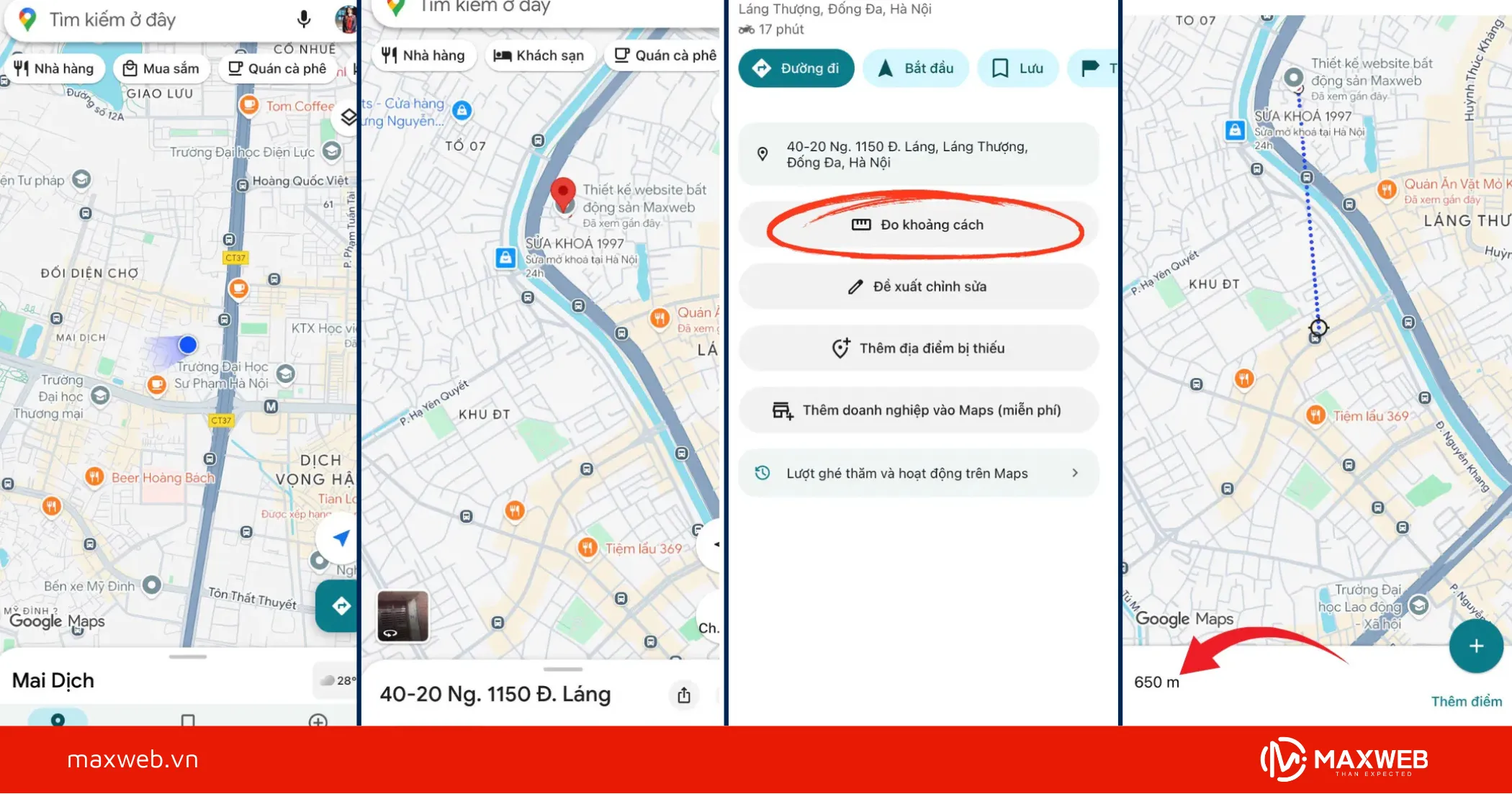 Đo khoảng cách google map ios hai điểm