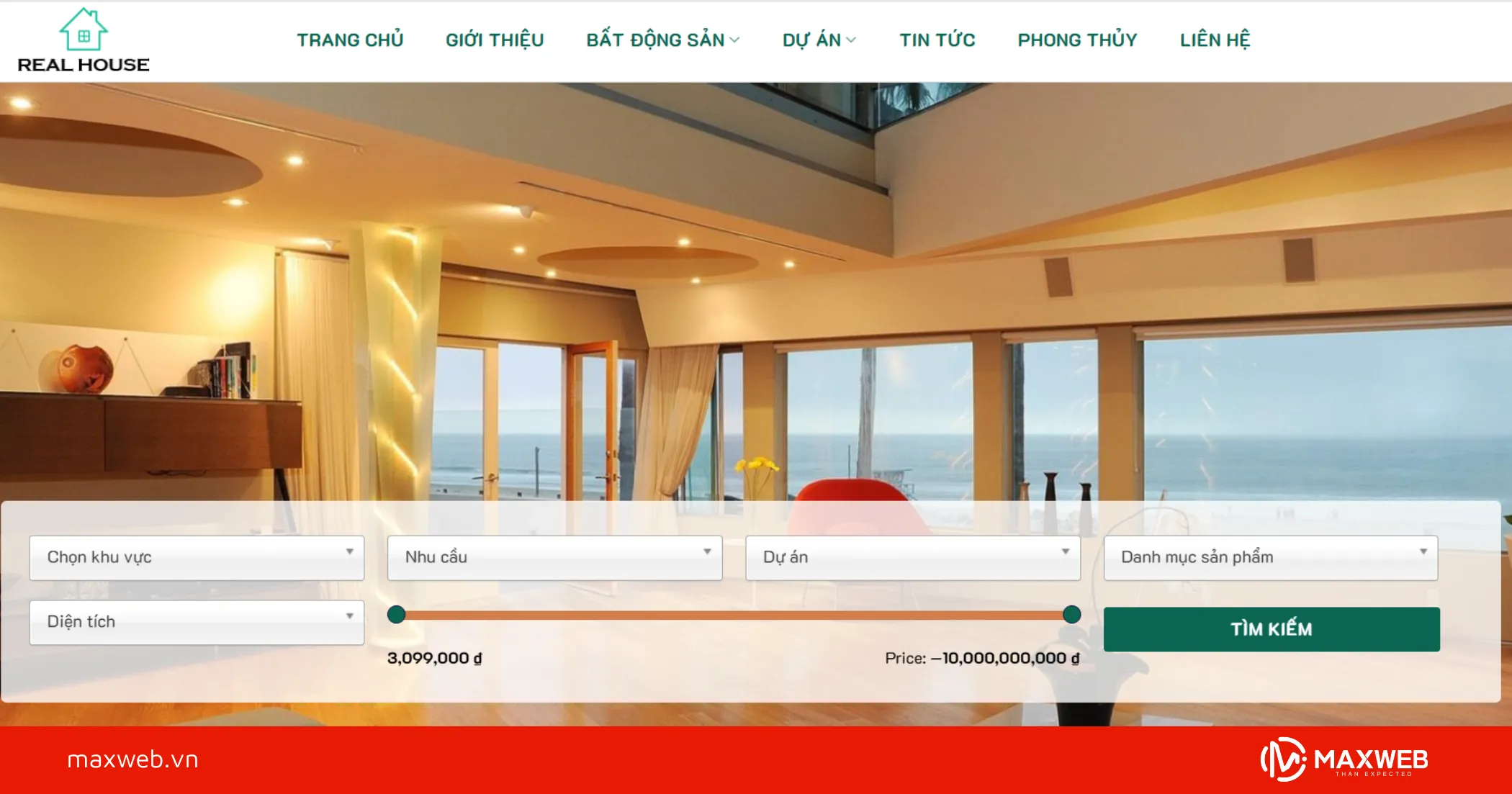 Mẫu giao diện Website đăng tin bất động sản​ BDS186