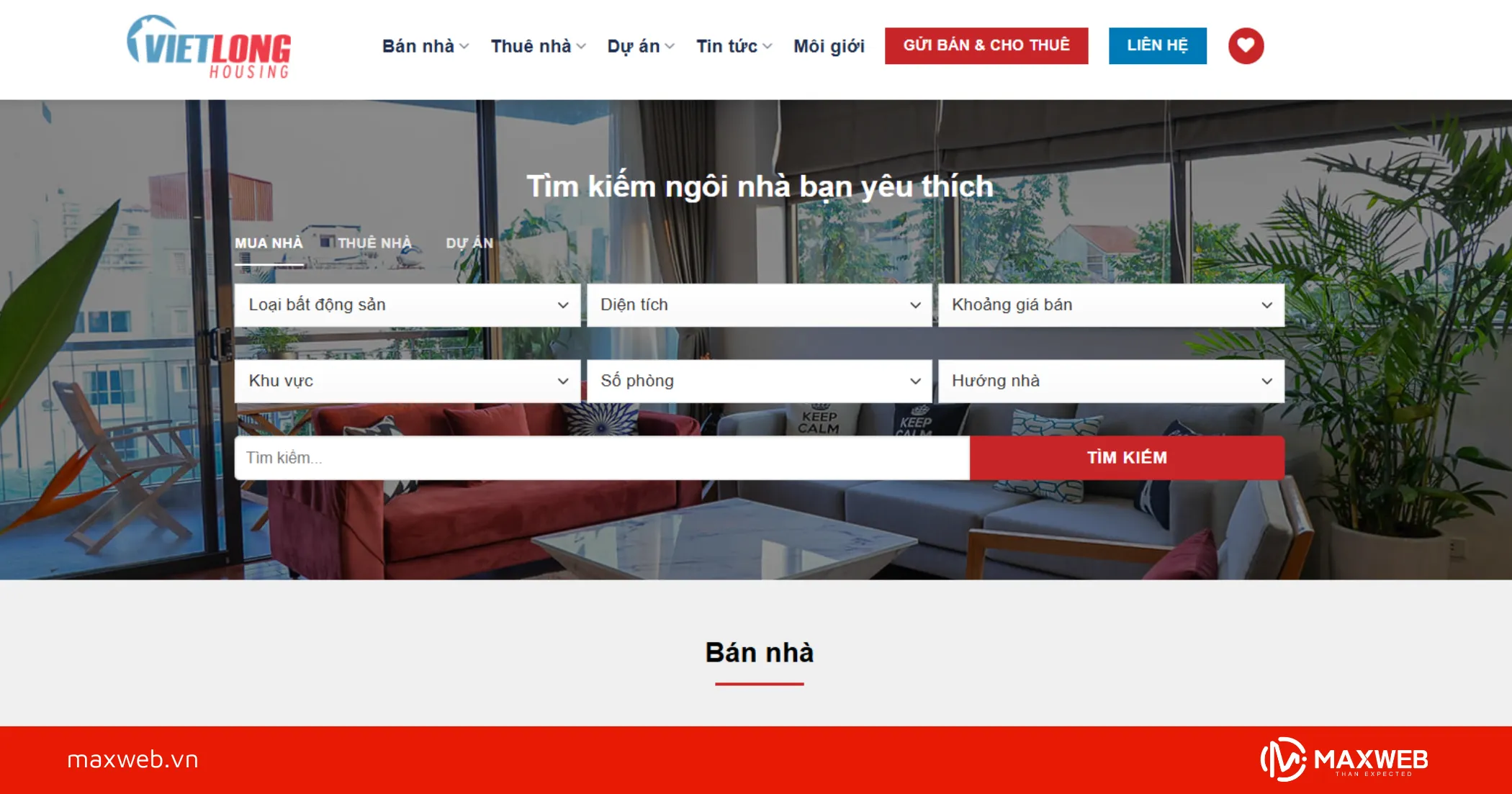 Mẫu Web bất động sản thương hiệu cá nhân BDS202