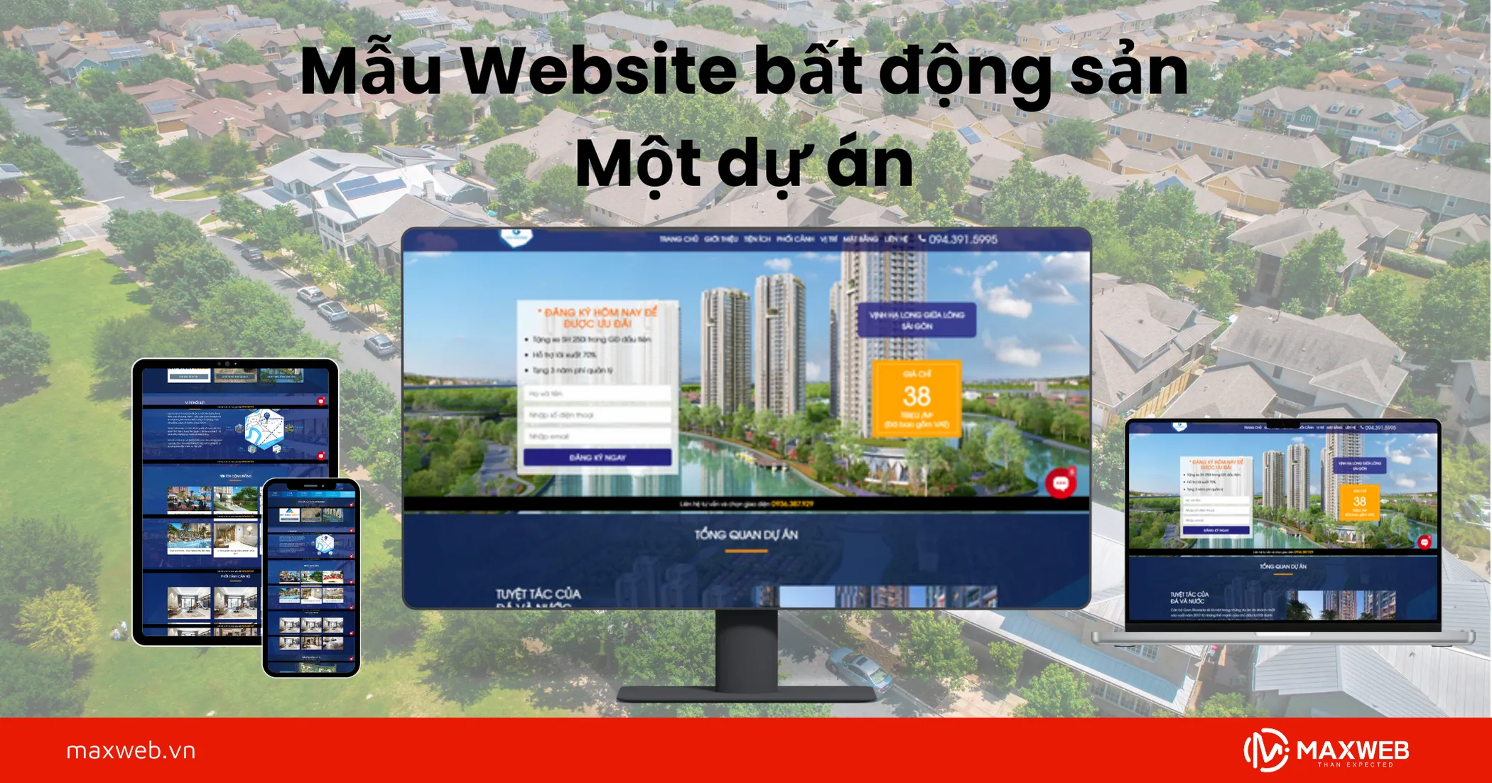 Mẫu Website bất động sản một dự án