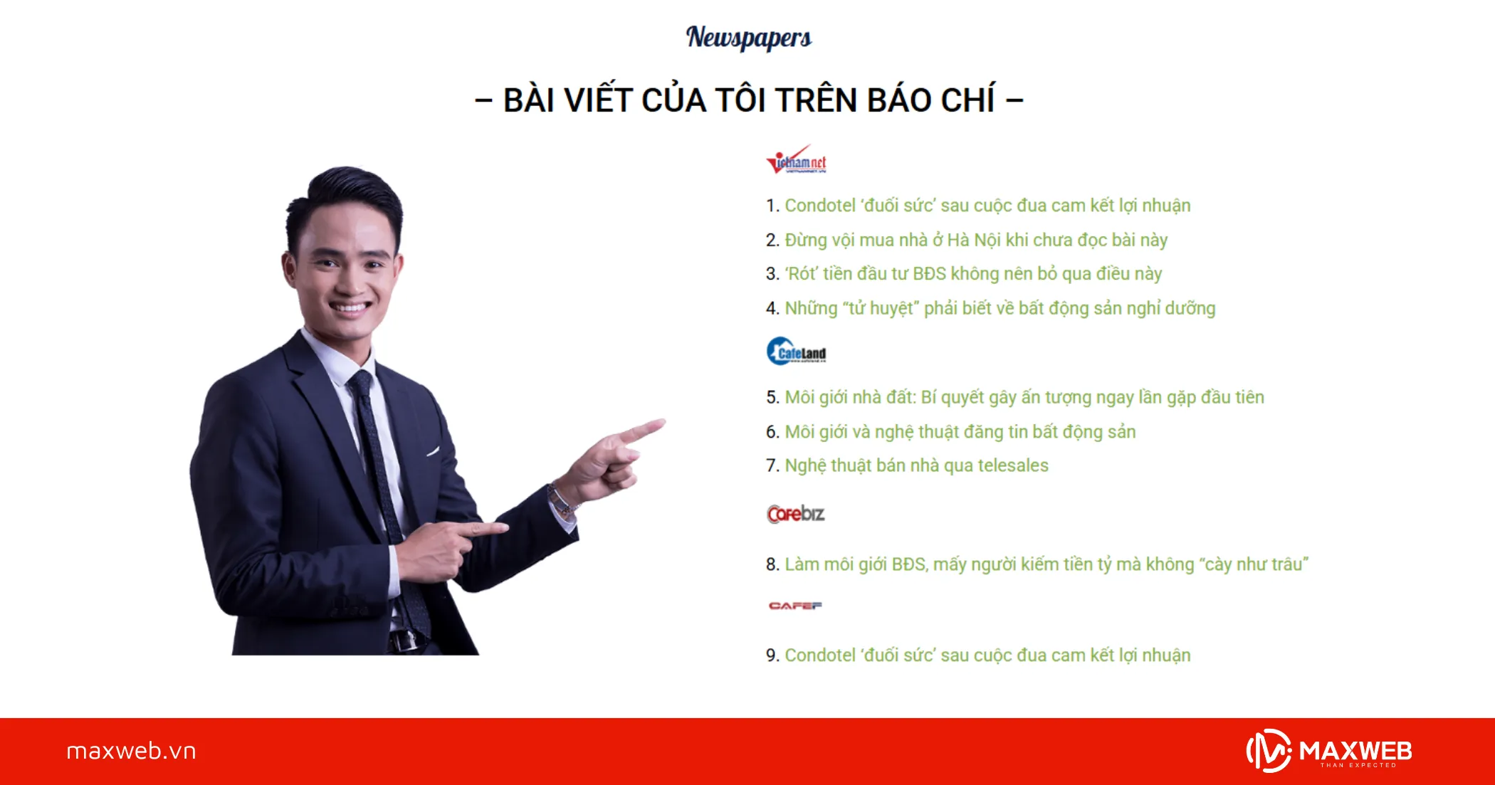 Mẫu Website bất động sản thương hiệu cá nhân BDS30