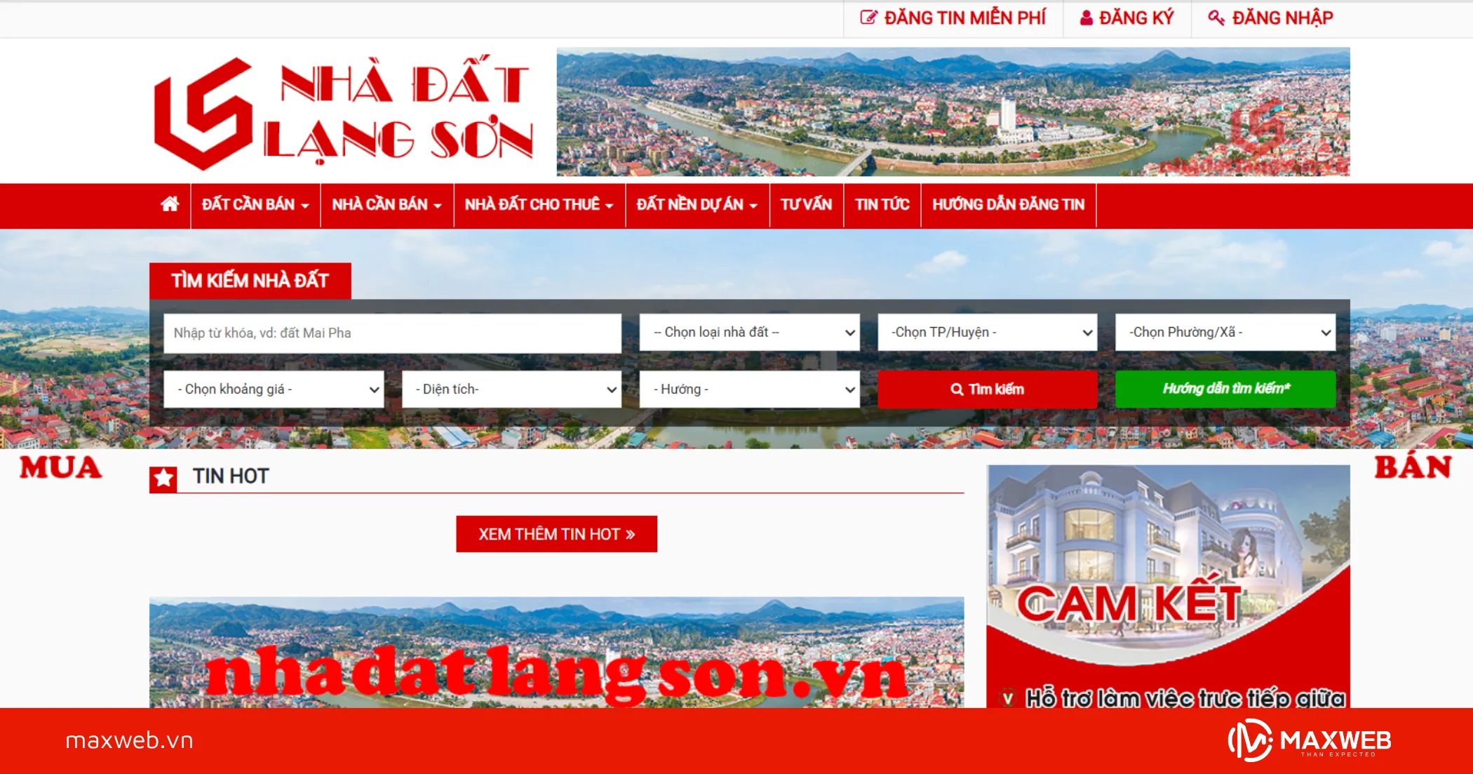Mẫu Website đăng tin bất động sản​ BDS207