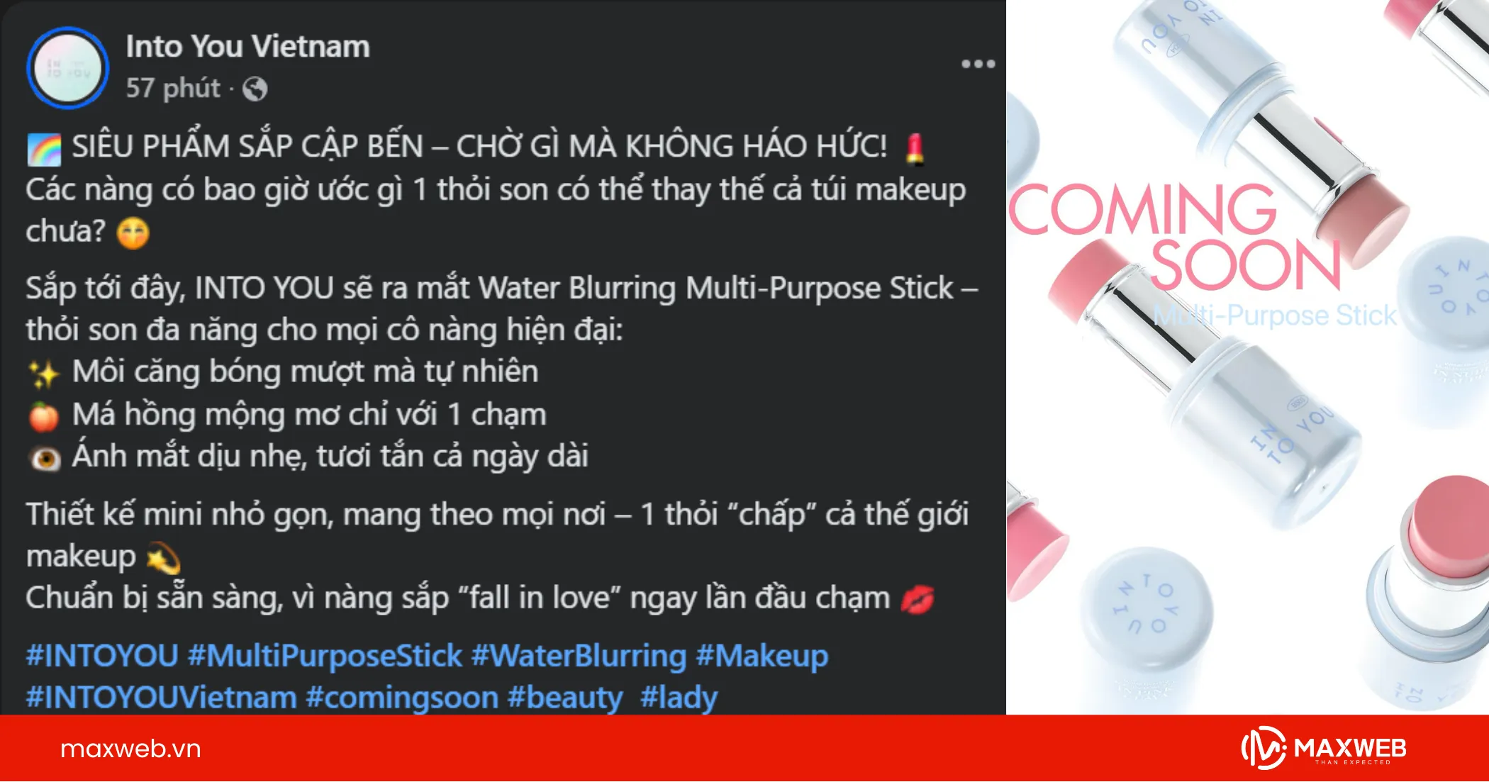 Bài viết giới thiệu mỹ phẩm mới của Into you