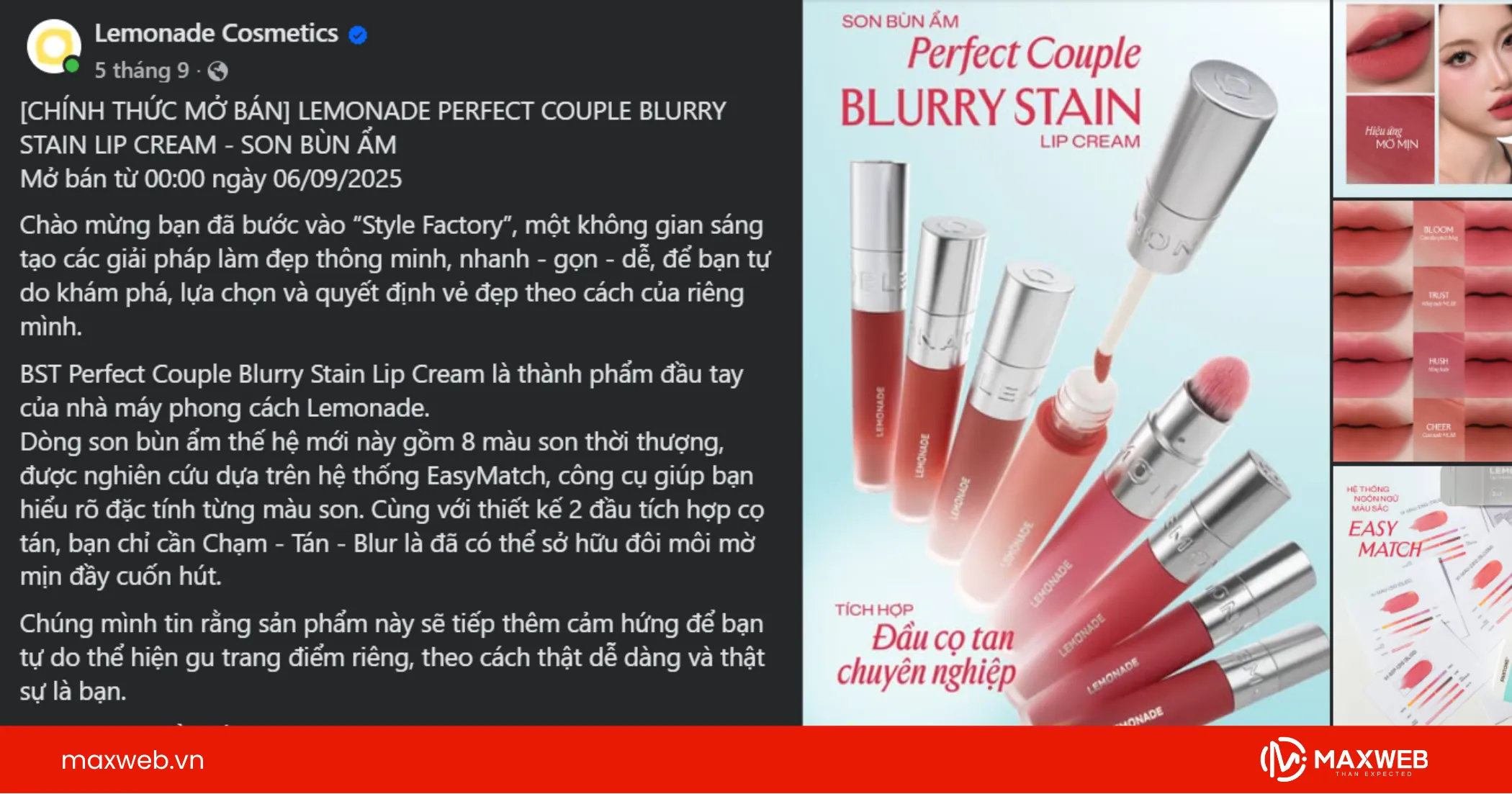 Bài viết quảng cáo mỹ phẩm hay của Lemonade