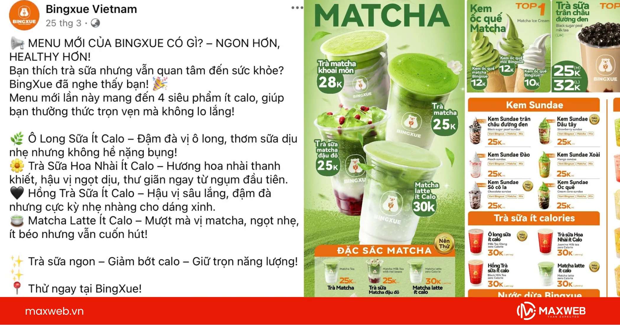 Bài viết quảng cáo trà sữa Bingxue