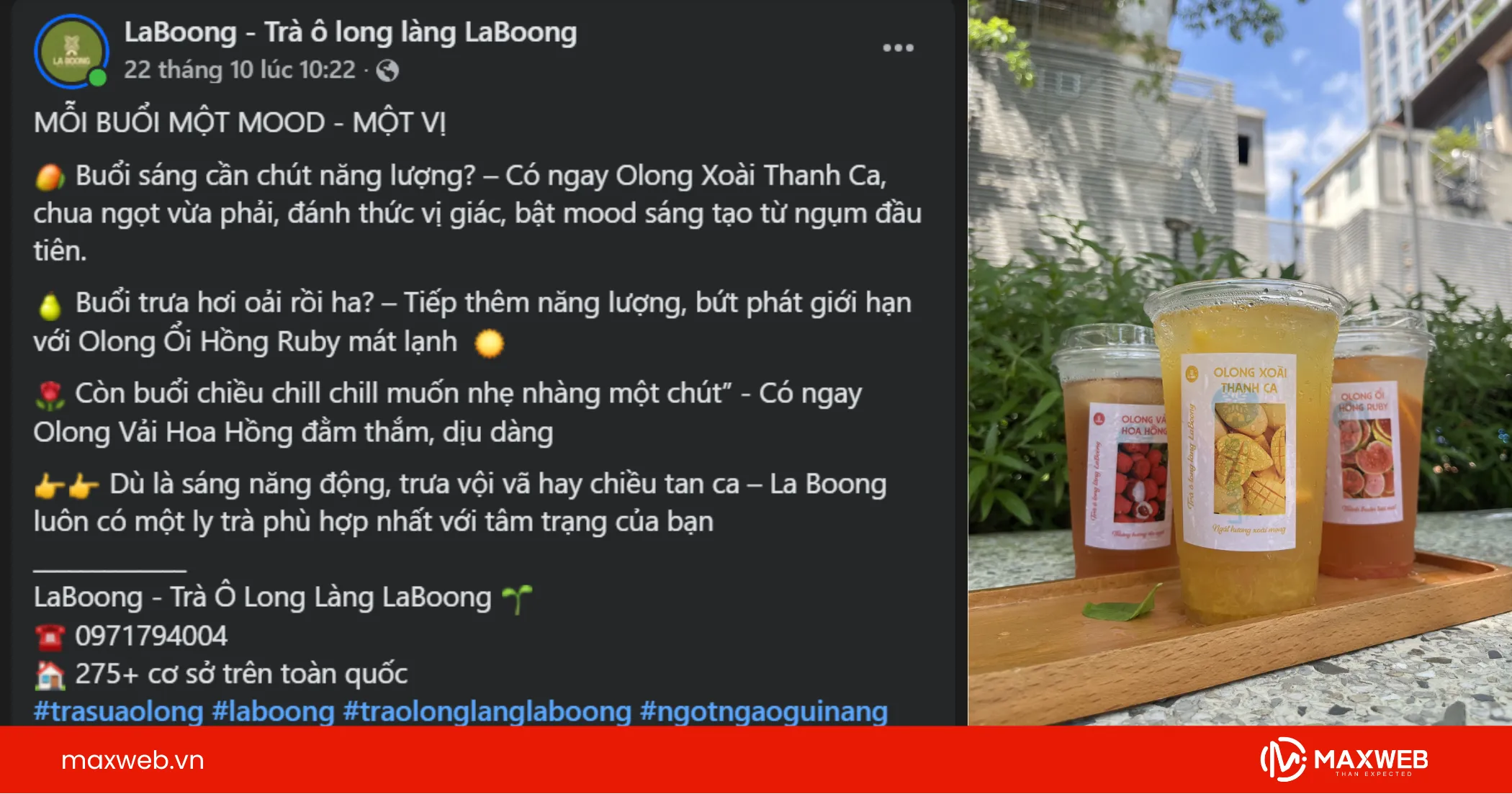 Bài viết quảng cáo về trà sữa LaBoong