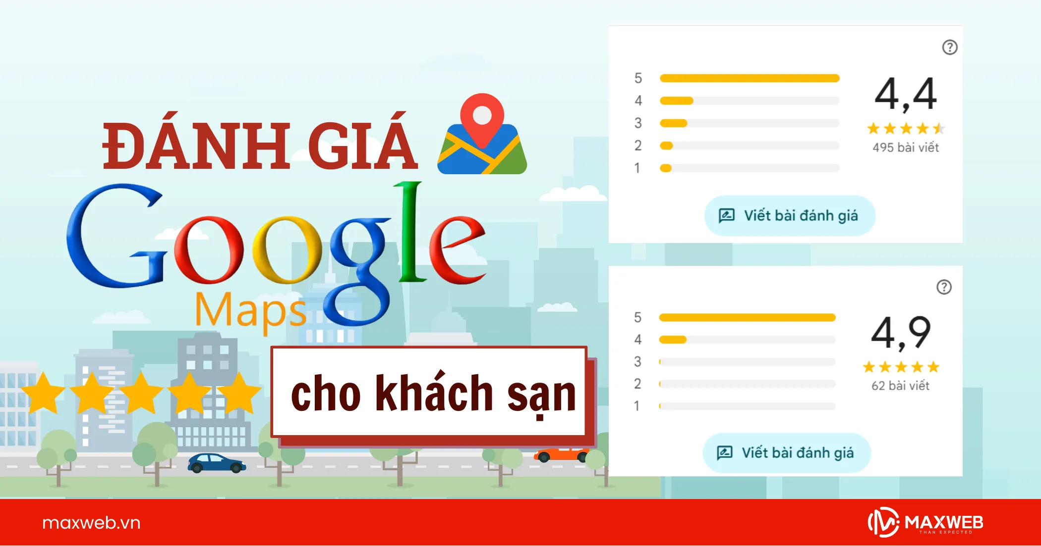 Cách đánh giá Google map 5 sao cho khách sạn hiệu quả