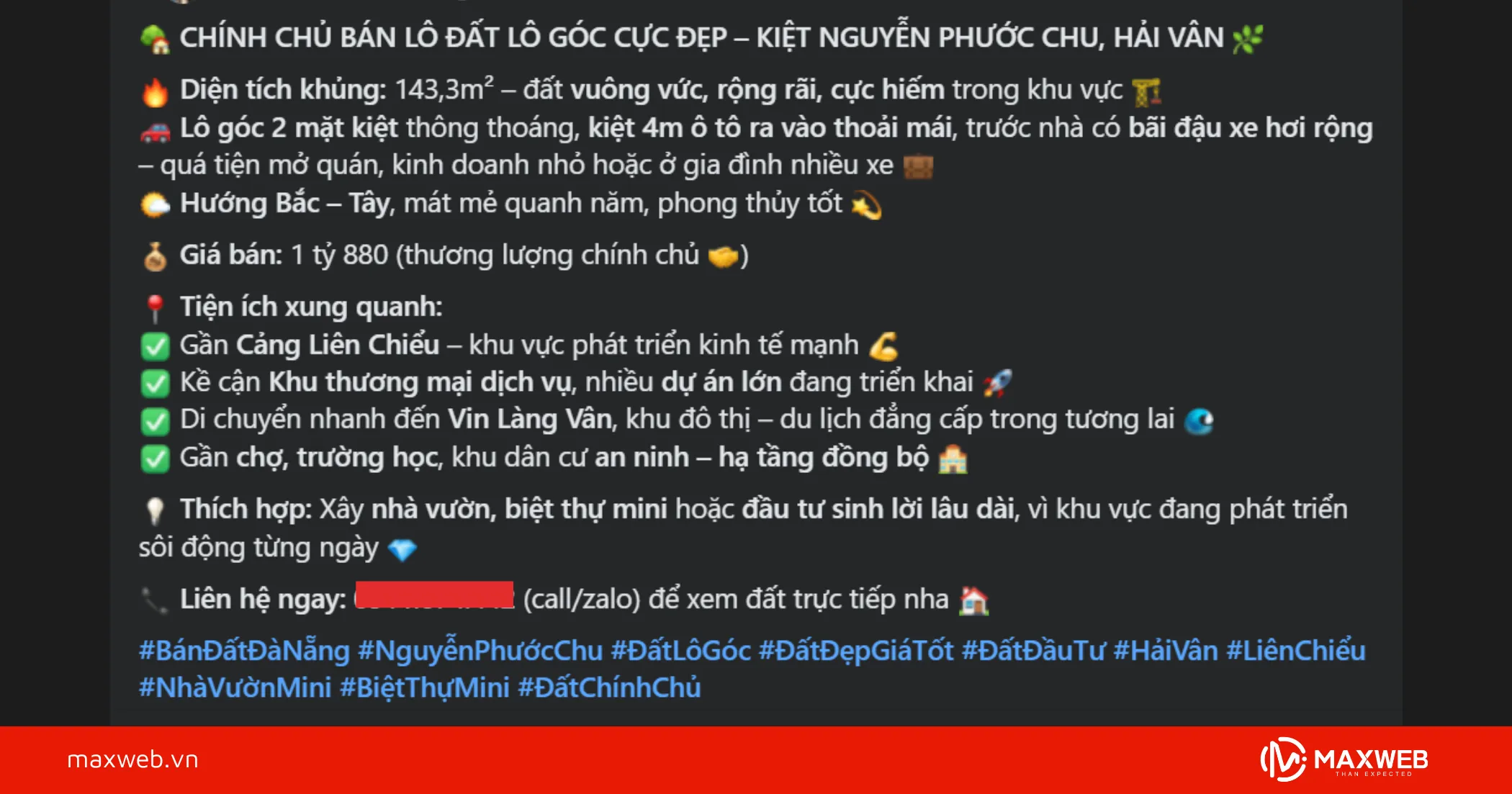 Content bán đất mẫu 2