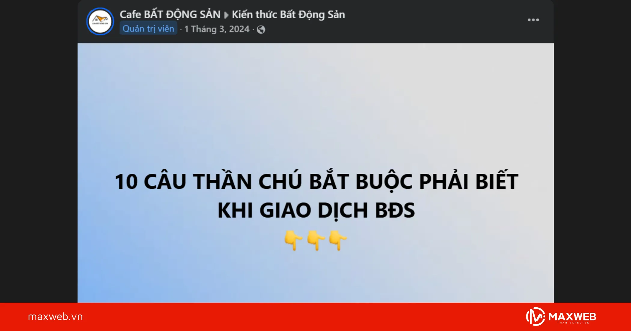 Content bất động sản chia sẻ giá trị mẫu 1