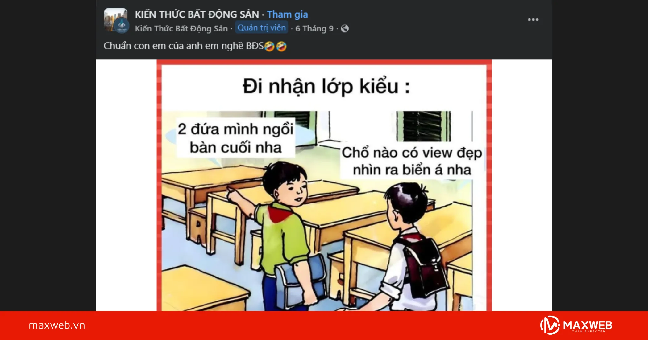 Content bất động sản viral, hài hước mẫu 2