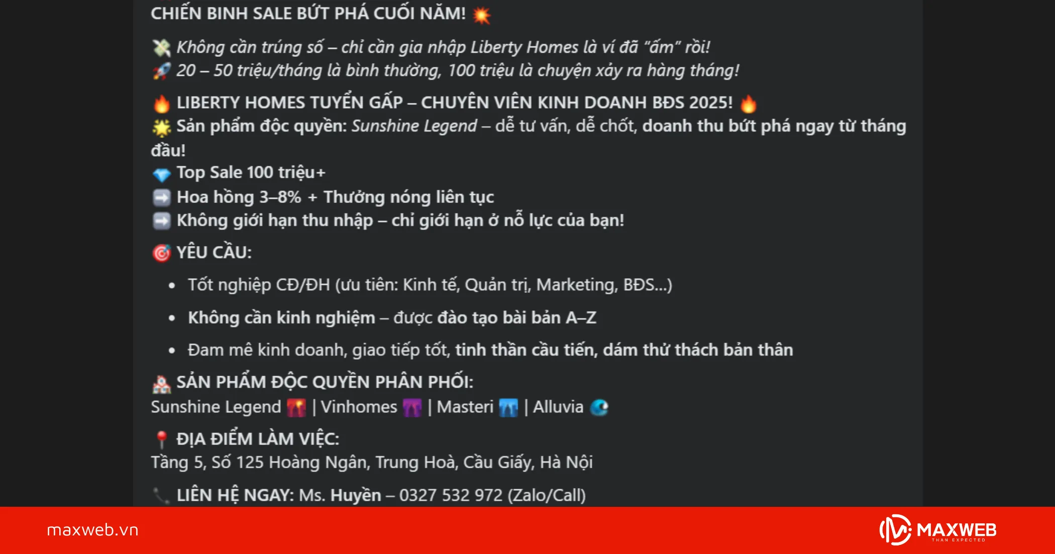 Content tuyển dụng nhân sự mẫu 1