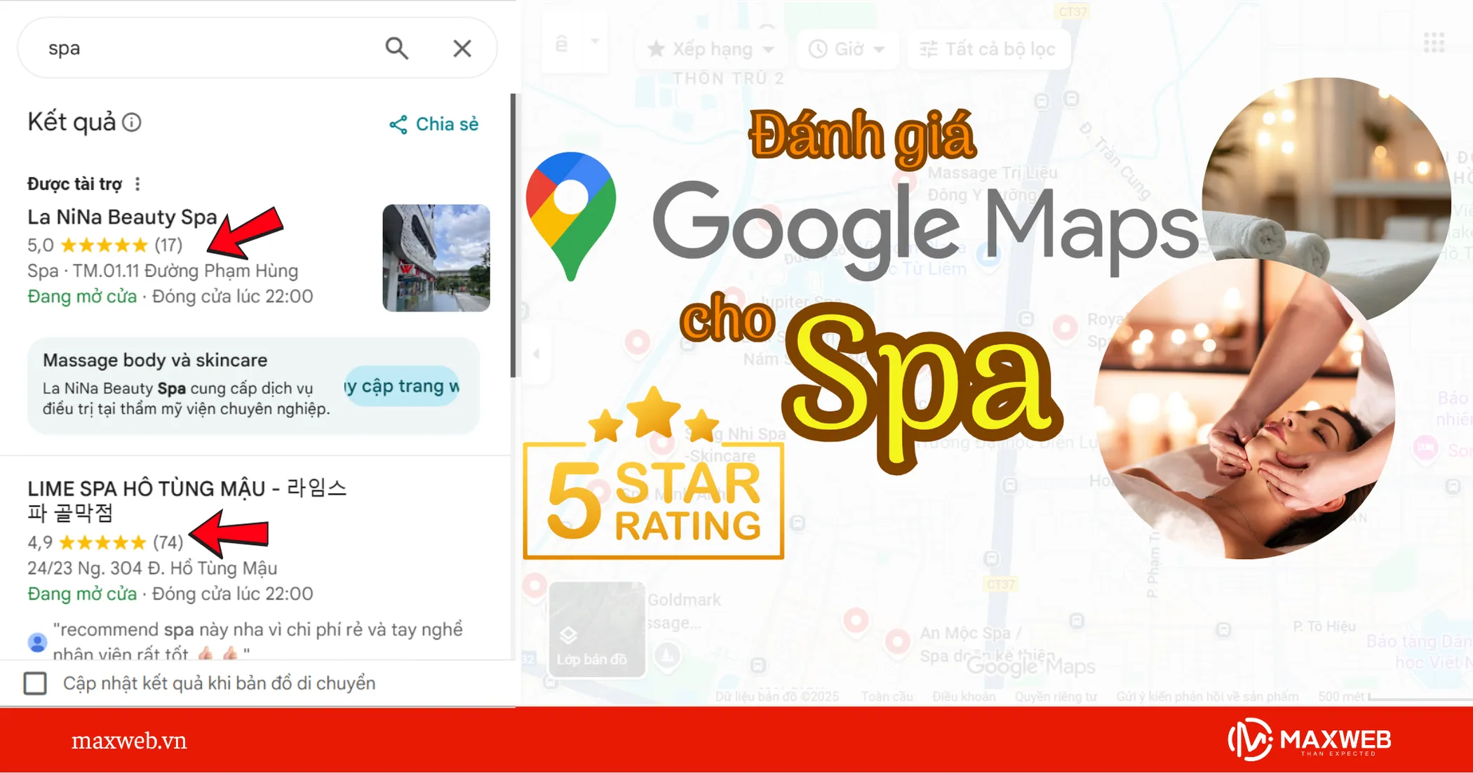 Tầm quan trọng của đánh giá Google map cho Spa