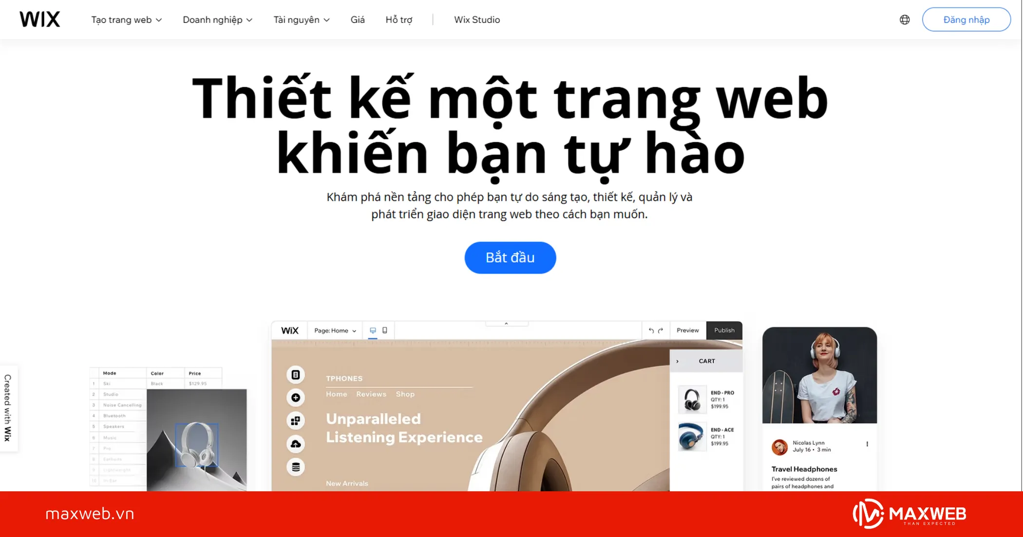 Nền tảng thiết kế website Wix