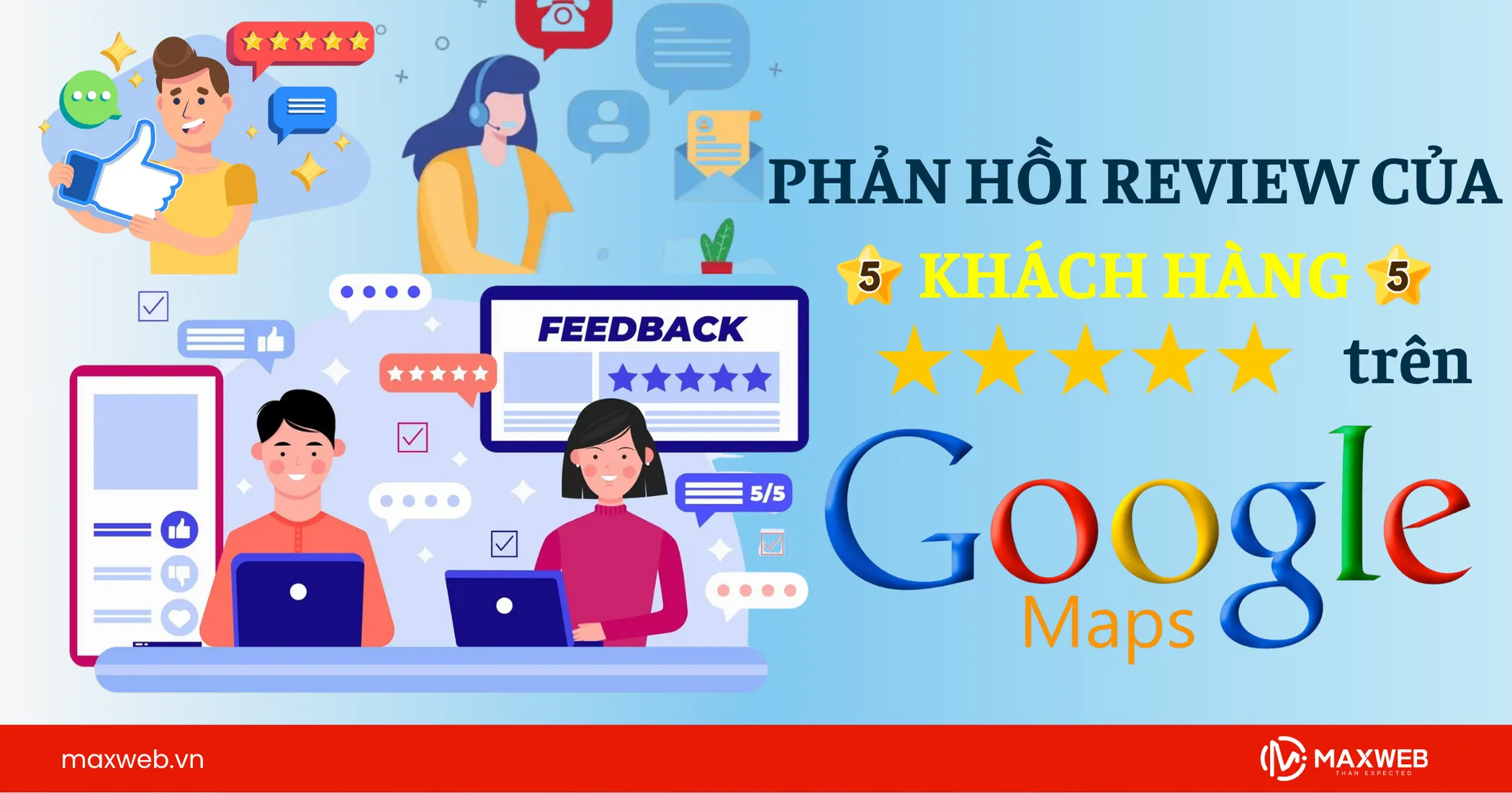 Phản hồi review của khách hàng trên Google Map