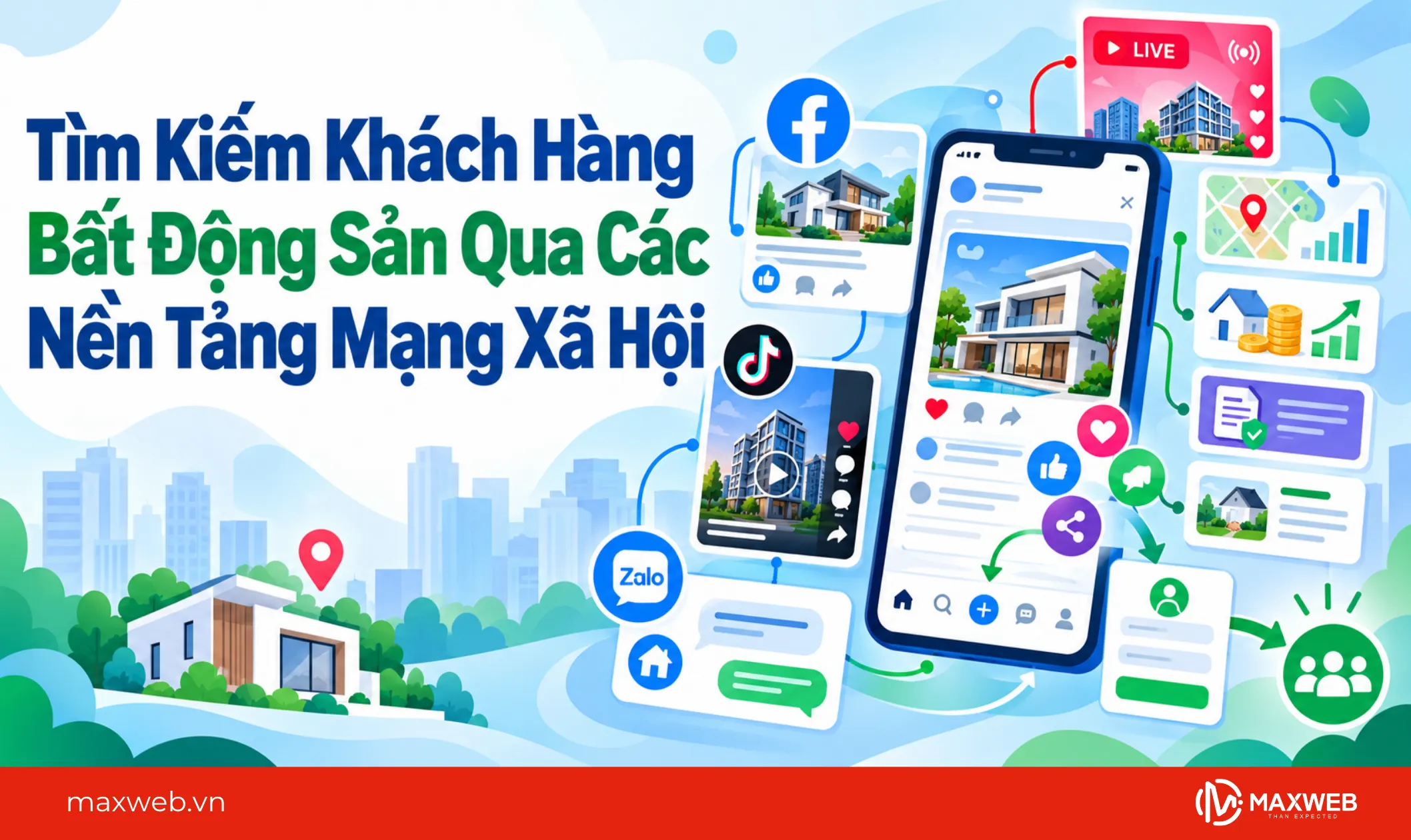 tìm kiếm khách hàng bất động sản qua nền tảng mxh