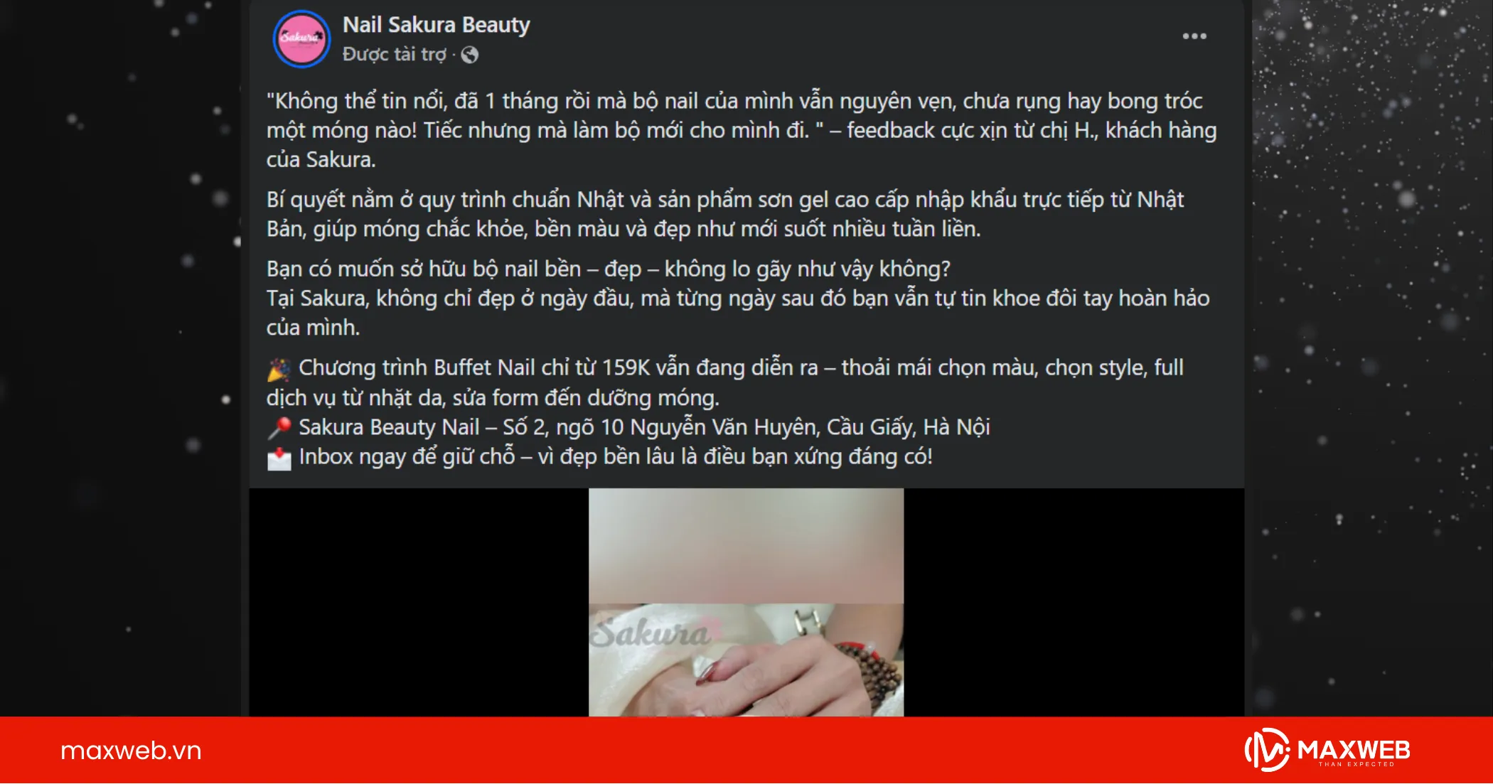 Viết bài quảng cáo nail dạng feedback