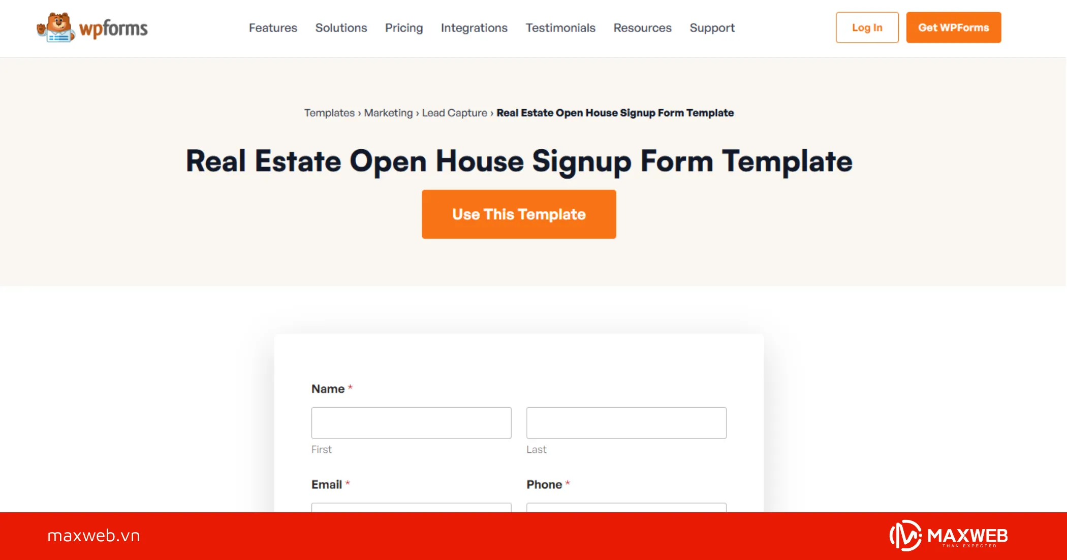 WPForms (Real Estate Template)