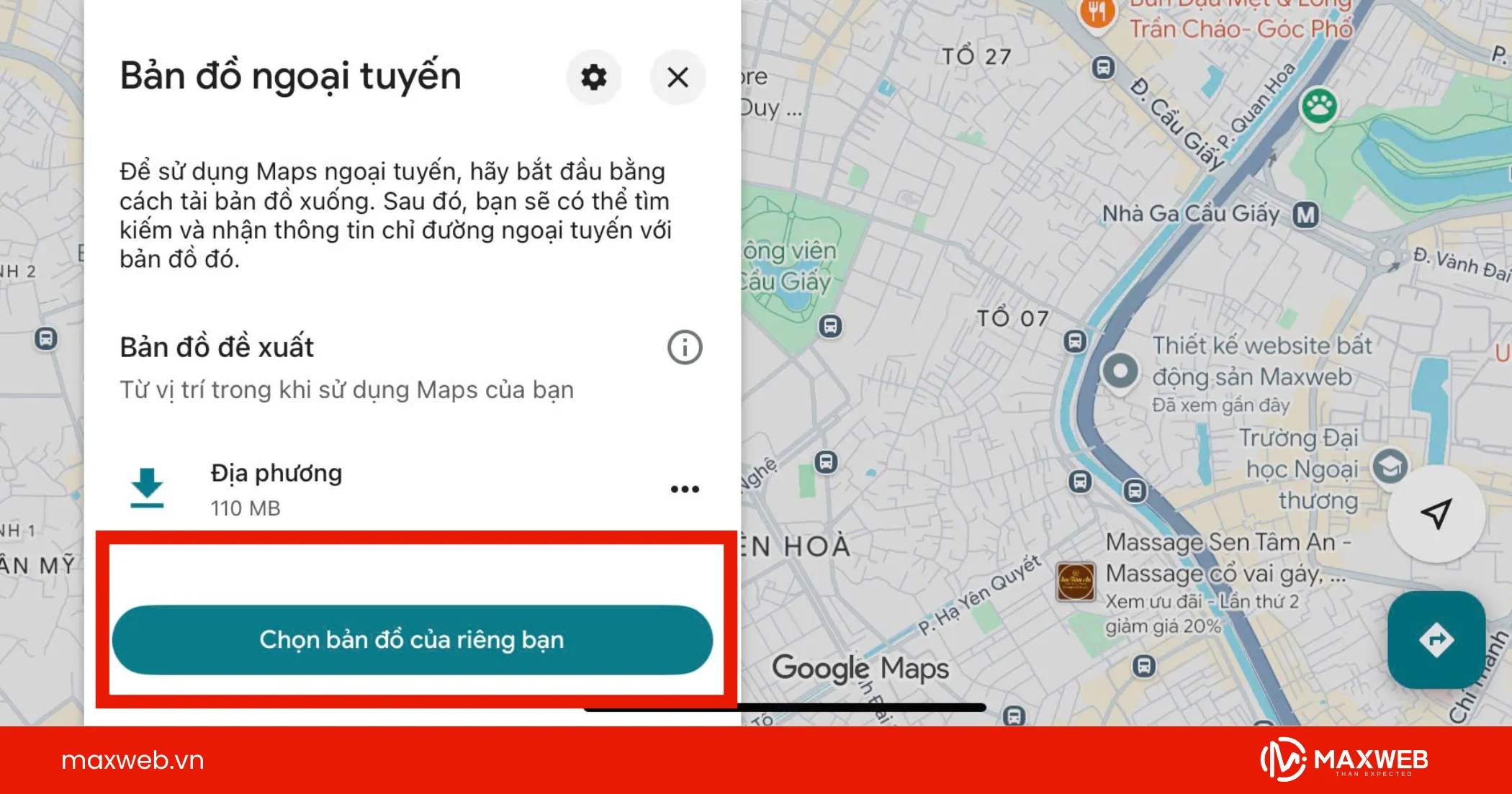 Bước 3: Chọn "bản đồ cho riêng bạn"