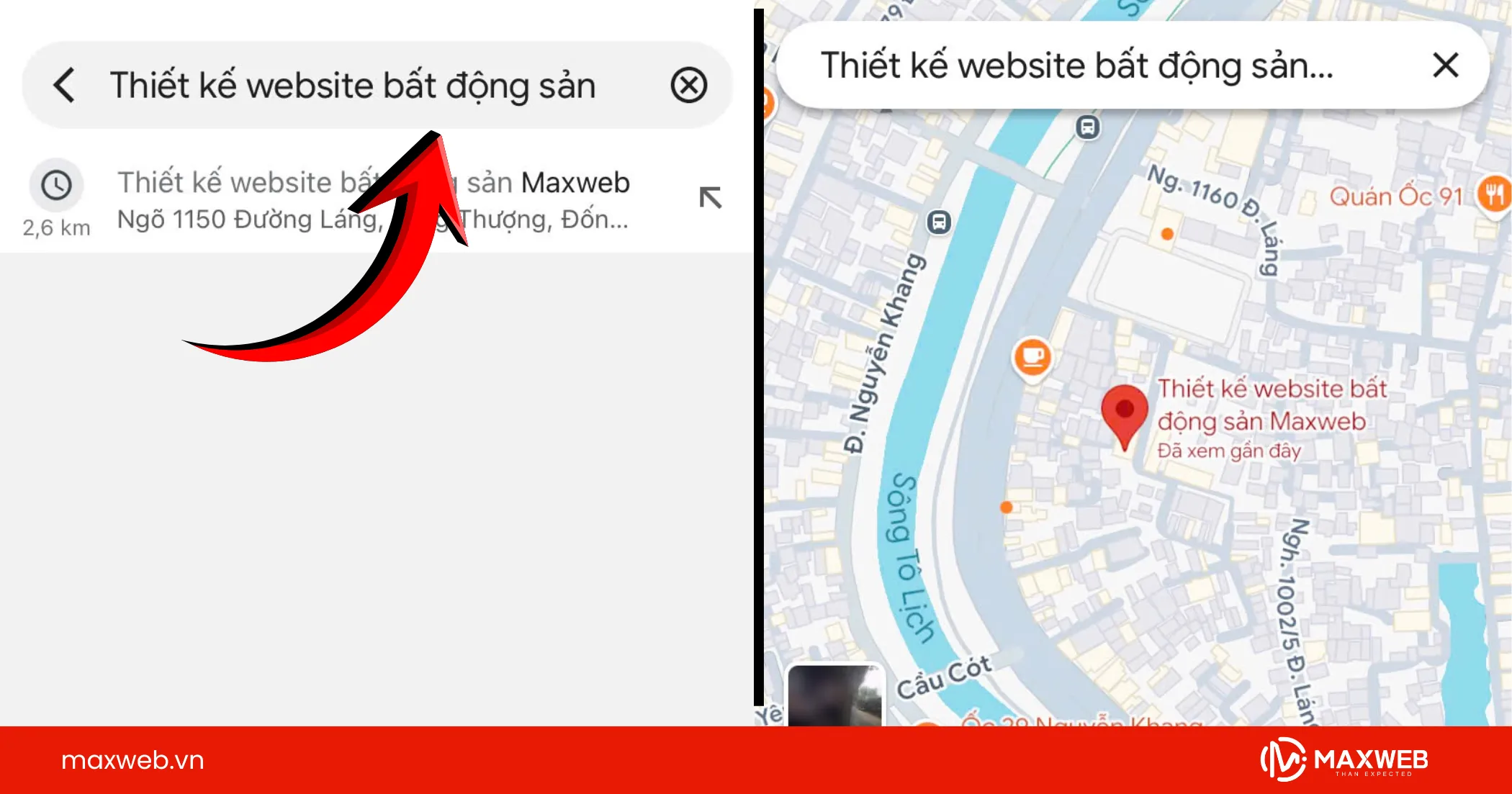 Nhập điểm đến để bắt đầu điều hướng