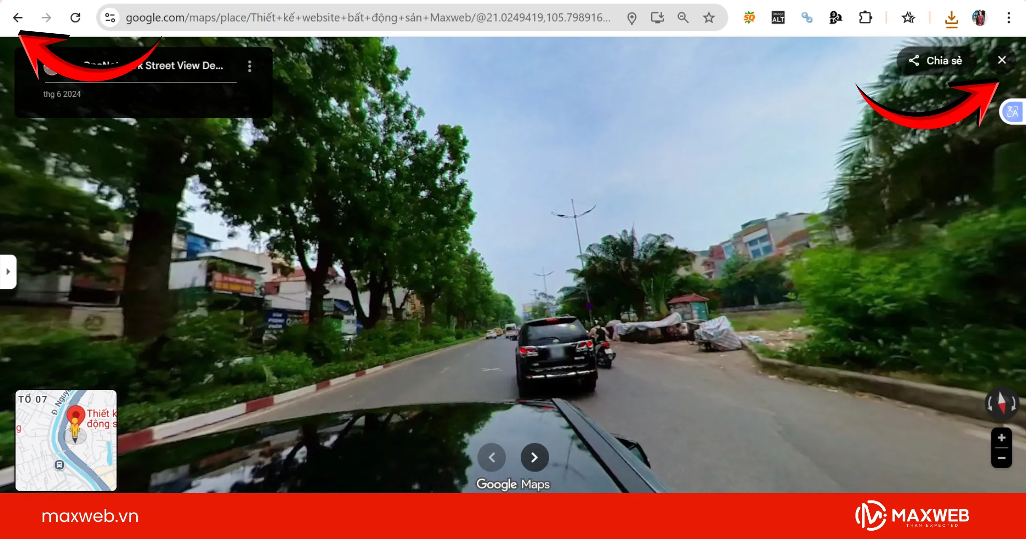 Thoát chế độ xem phố Google Map