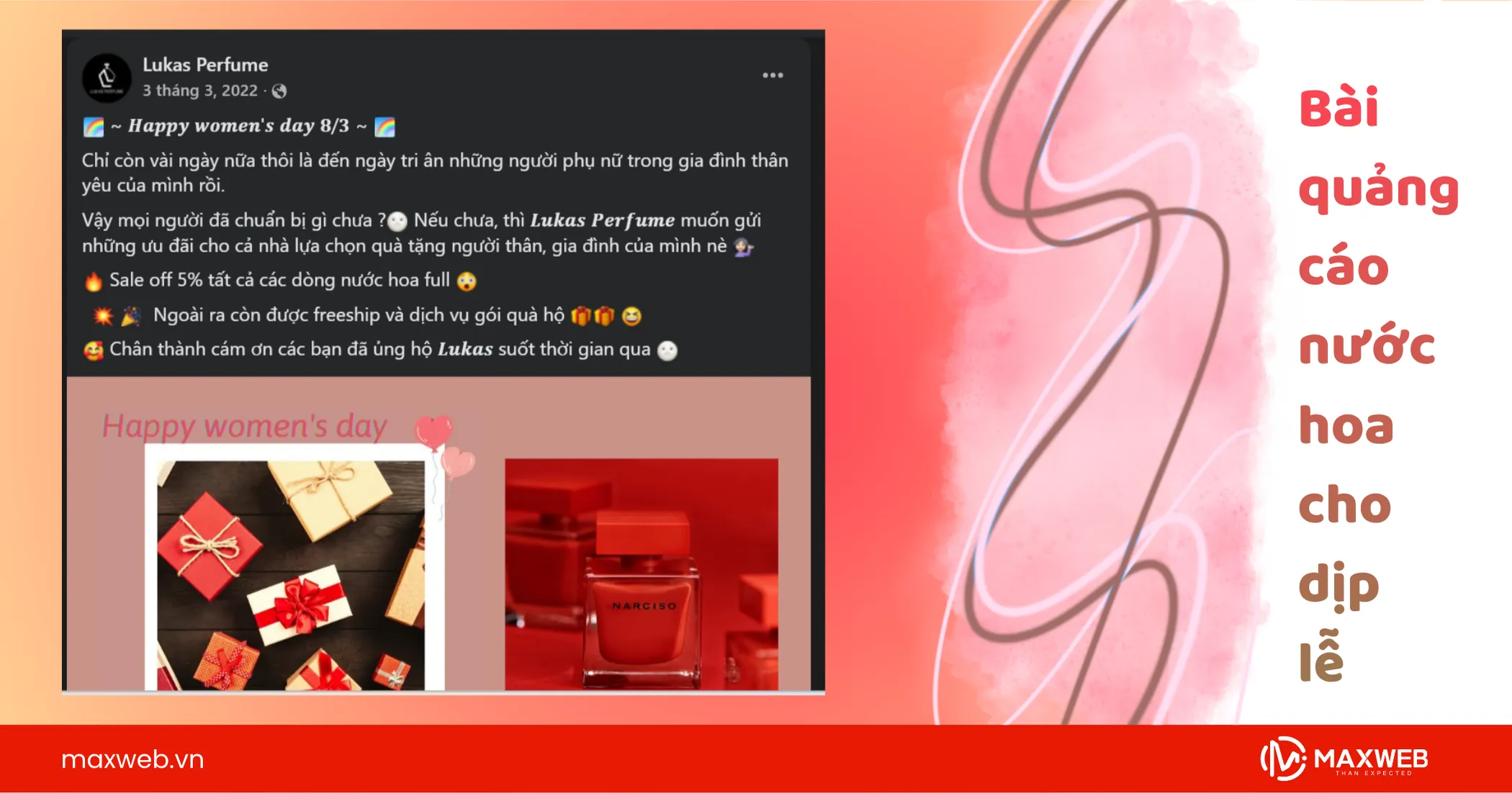 Quảng cáo nước hoa vào những dịp lễ