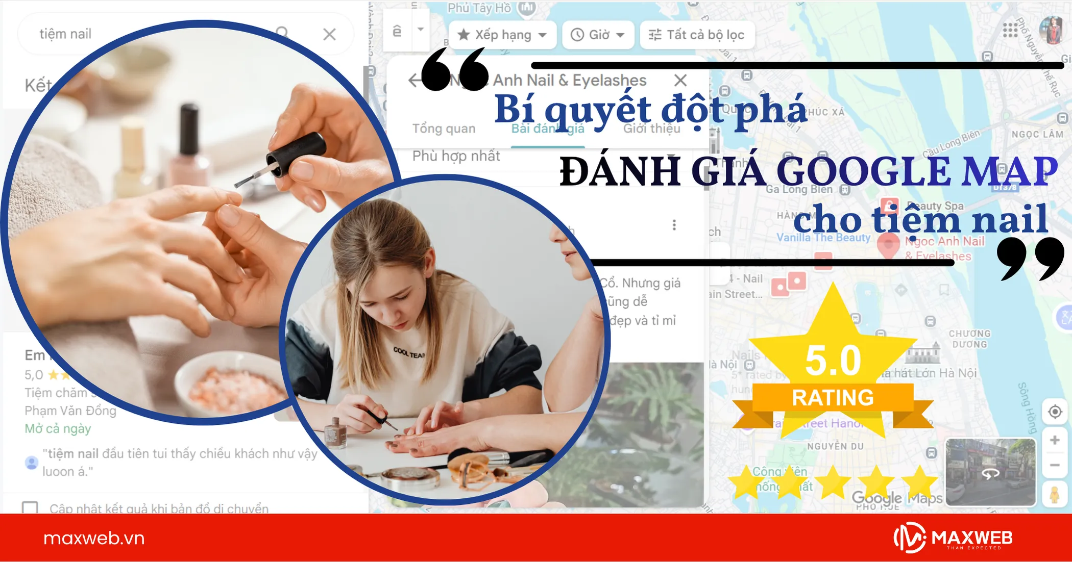 Bí quyết đột phá đánh giá Google Map cho tiệm Nail