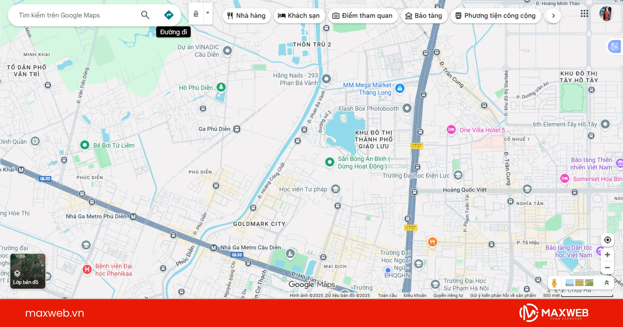 Truy cập Google Map trên trình duyệt